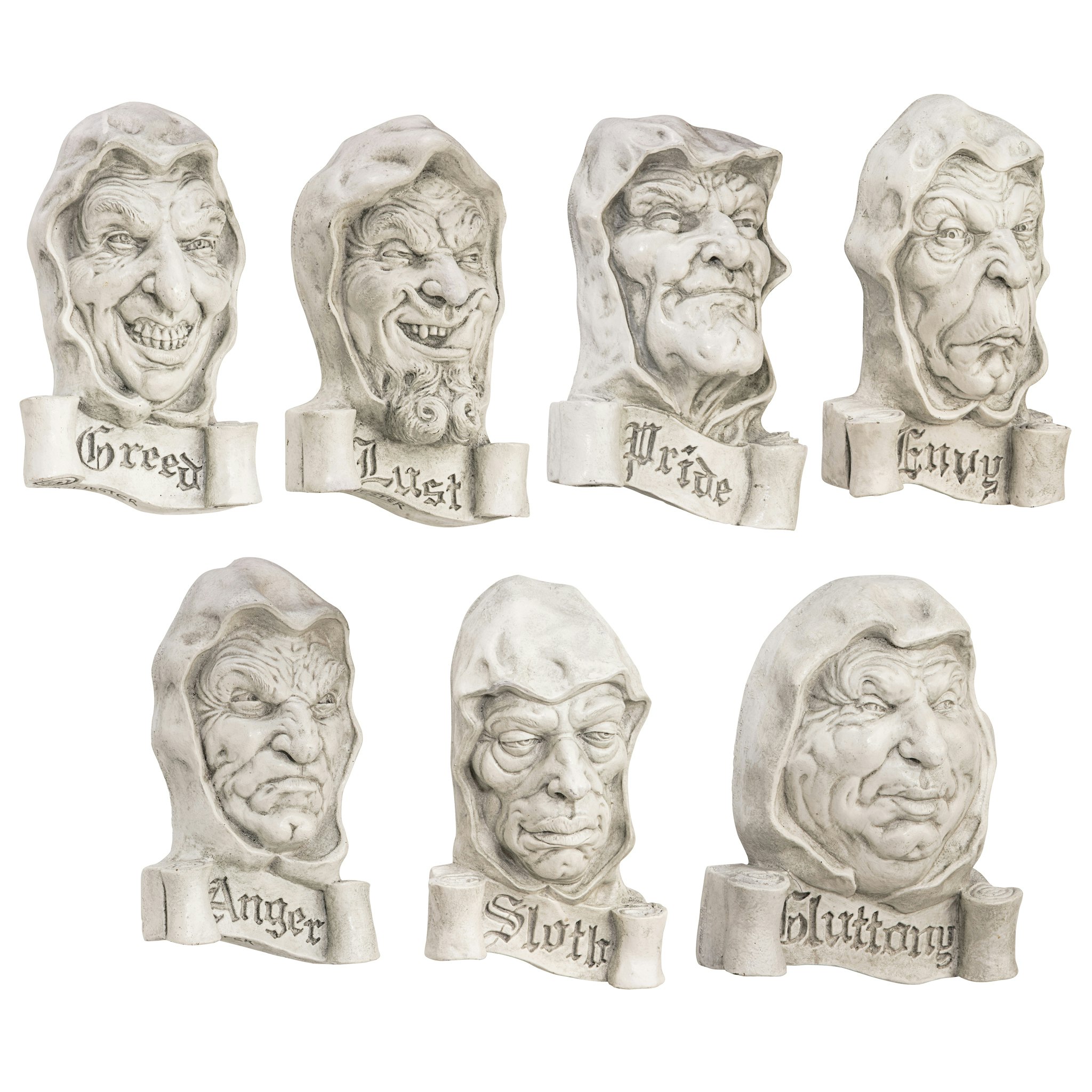 Toscano - Set of 7 Cardinal Sins Wall Sculptures