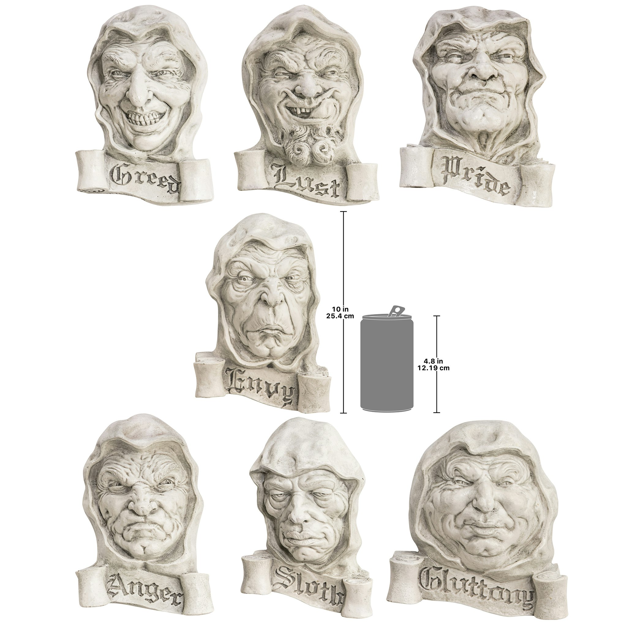 Toscano - Set of 7 Cardinal Sins Wall Sculptures