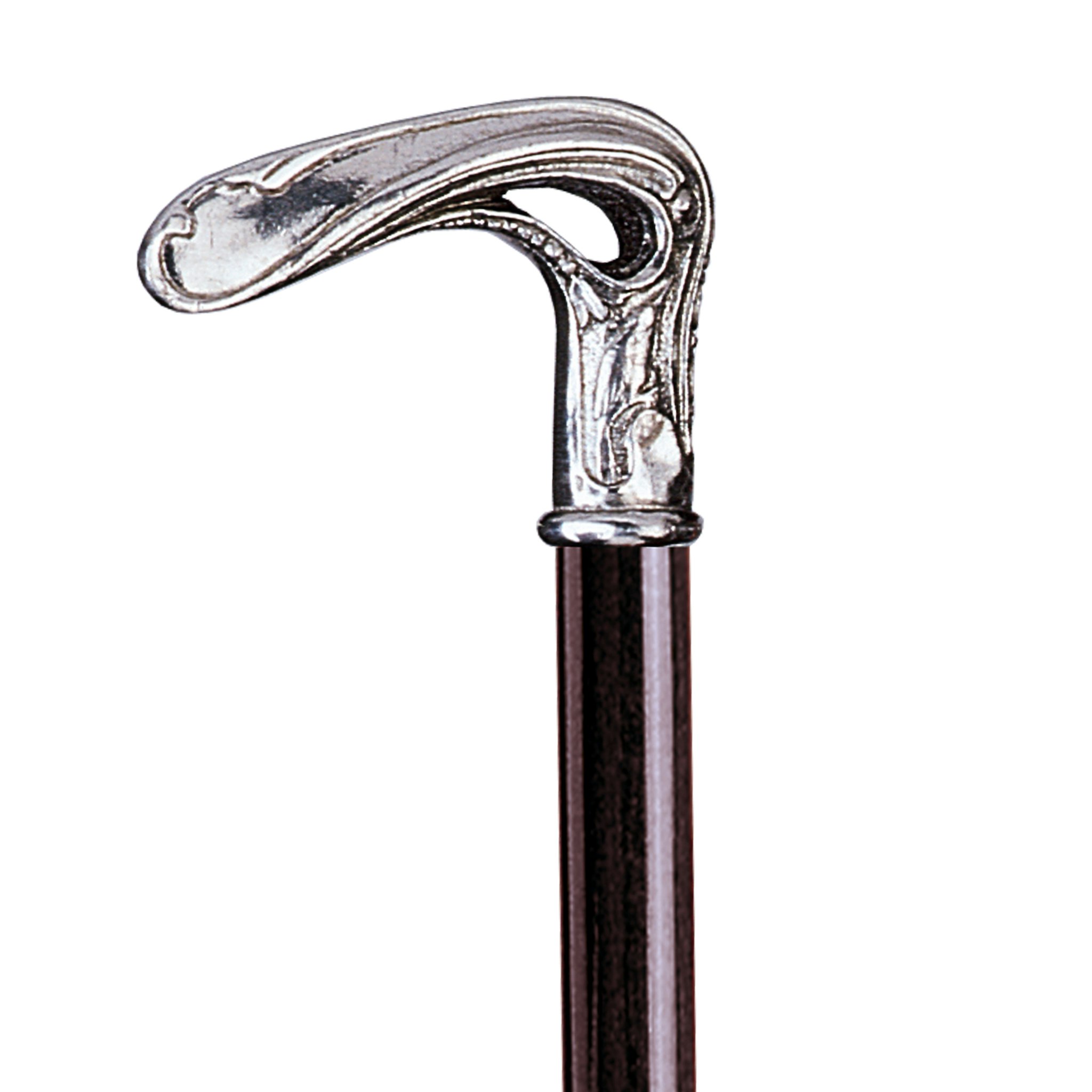 Toscano - Padrone Nouveau Half Crook Walking Stick in Pewter