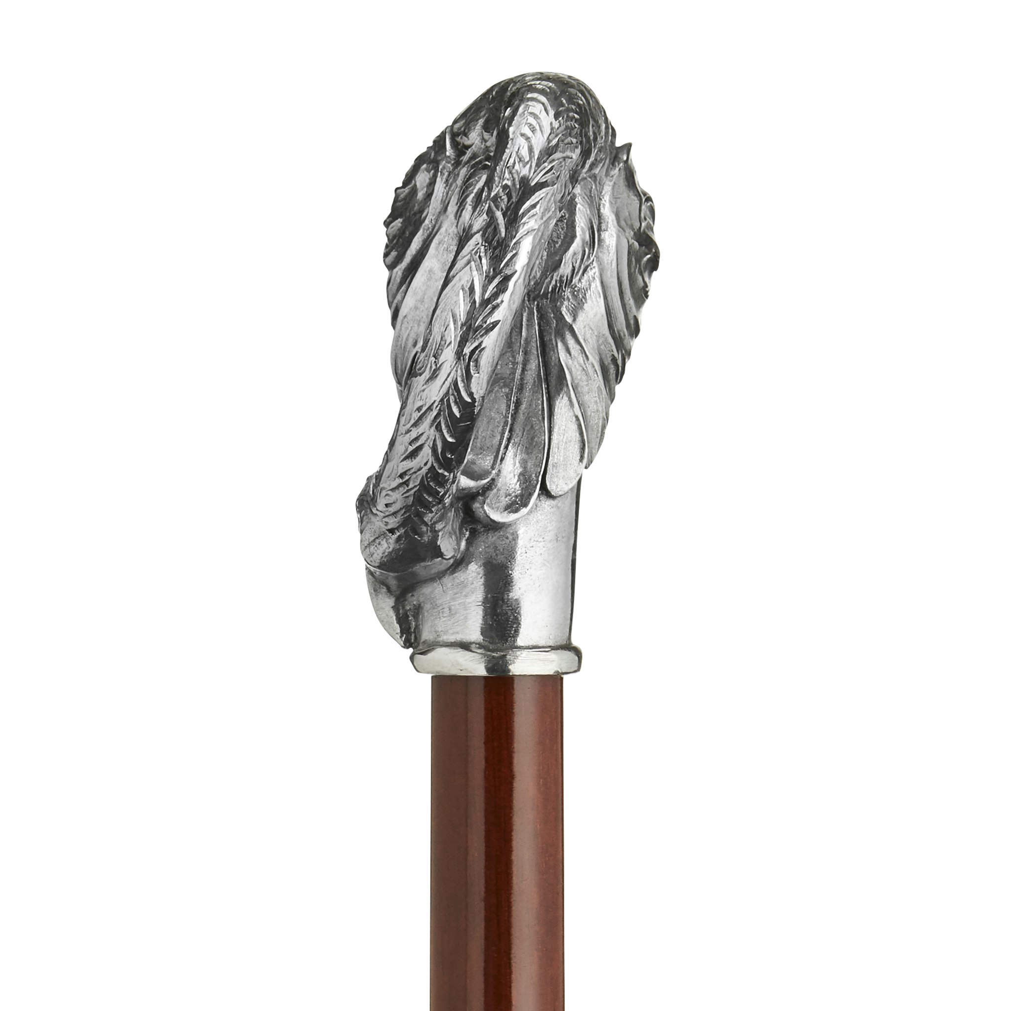 Toscano - Padrone Art Nouveau Swan Walking Stick in Pewter