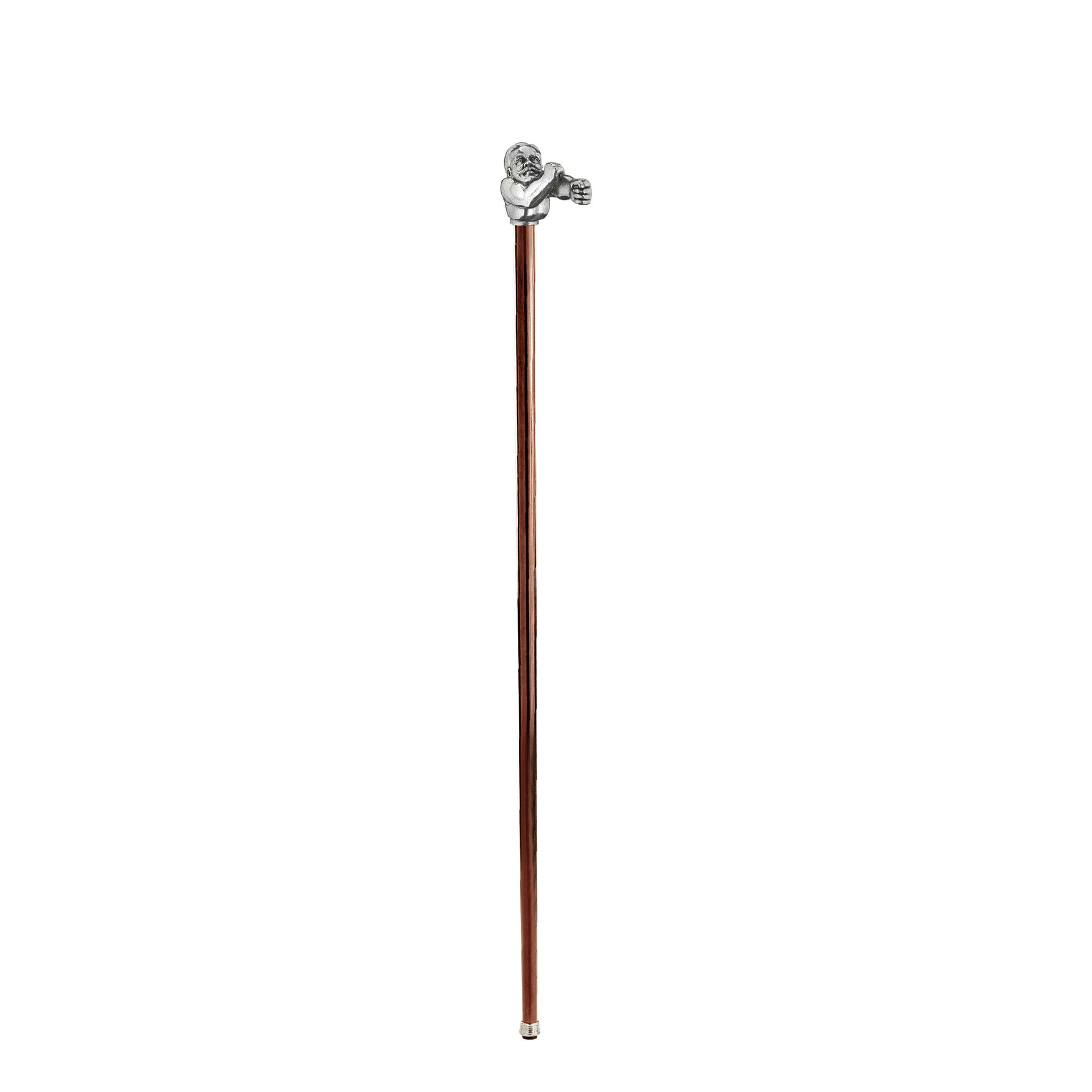 Toscano - Padrone John L. Sullivan Boxer Walking Stick in Pewter