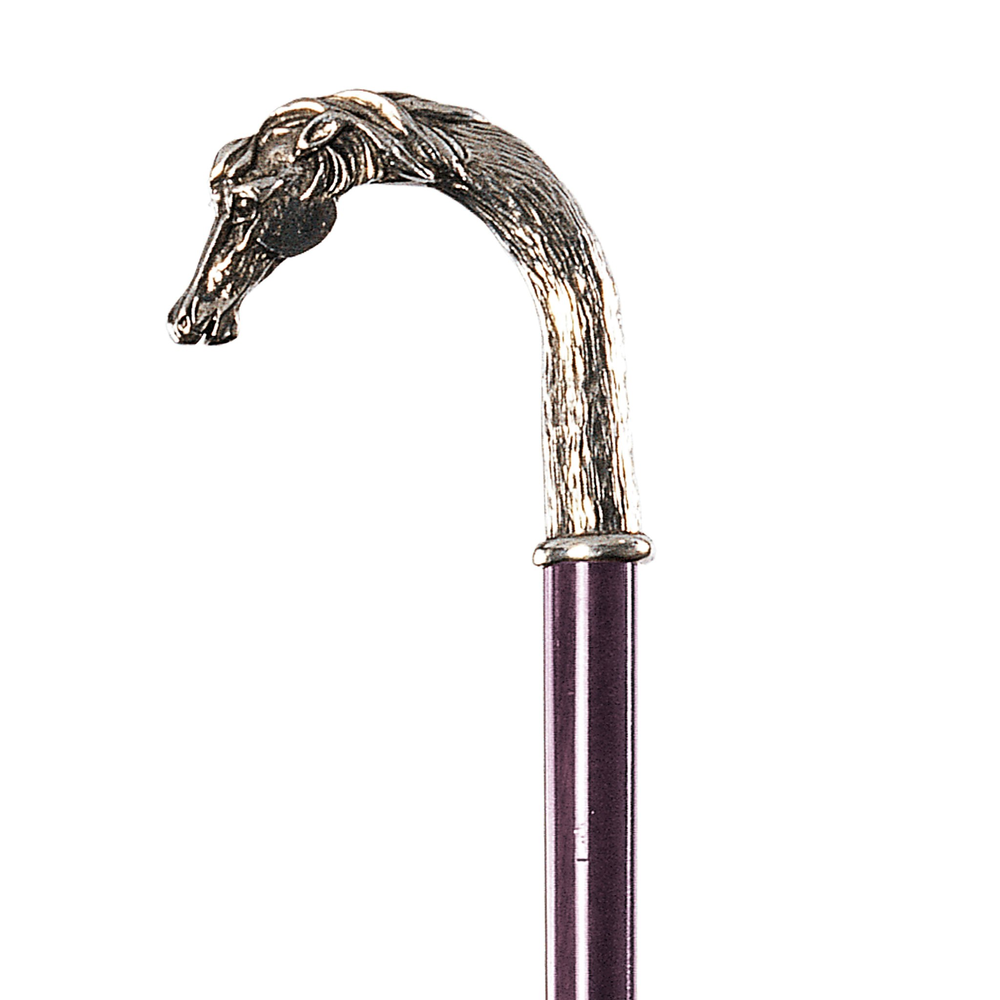 Toscano - Padrone Equestrian Stallion Walking Stick in Pewter