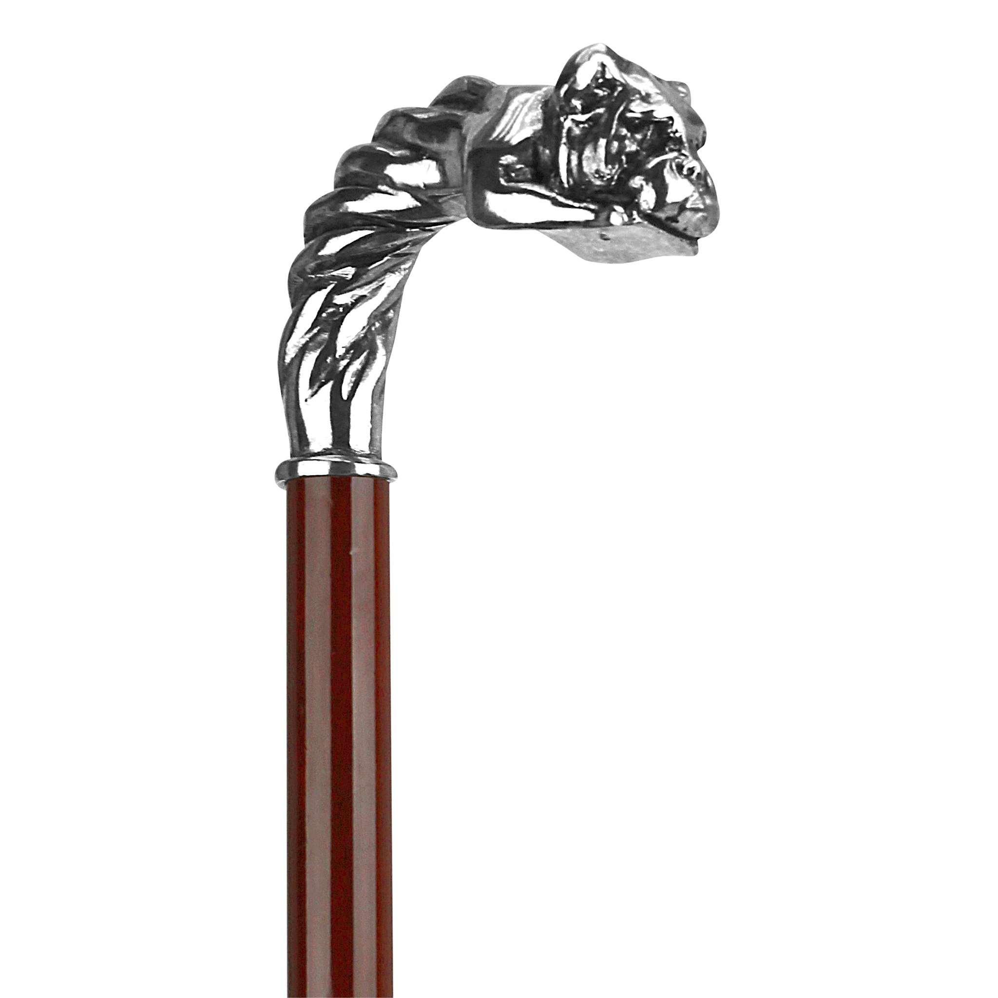 Toscano - Padrone Bulldog Walking Stick in Pewter