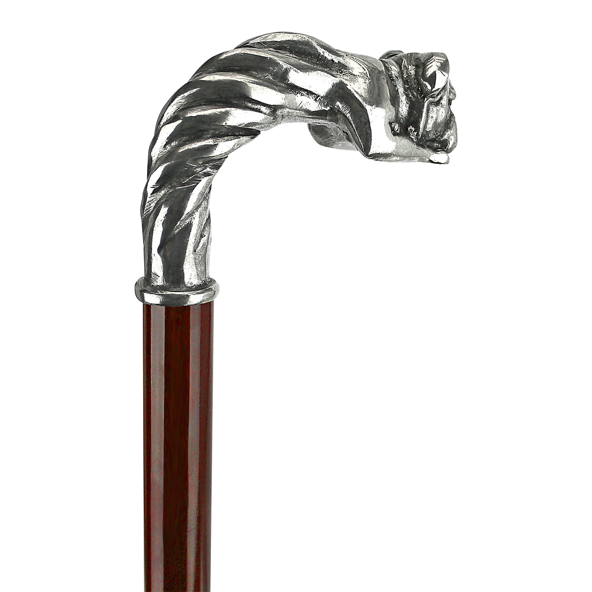Toscano - Padrone Bulldog Walking Stick in Pewter