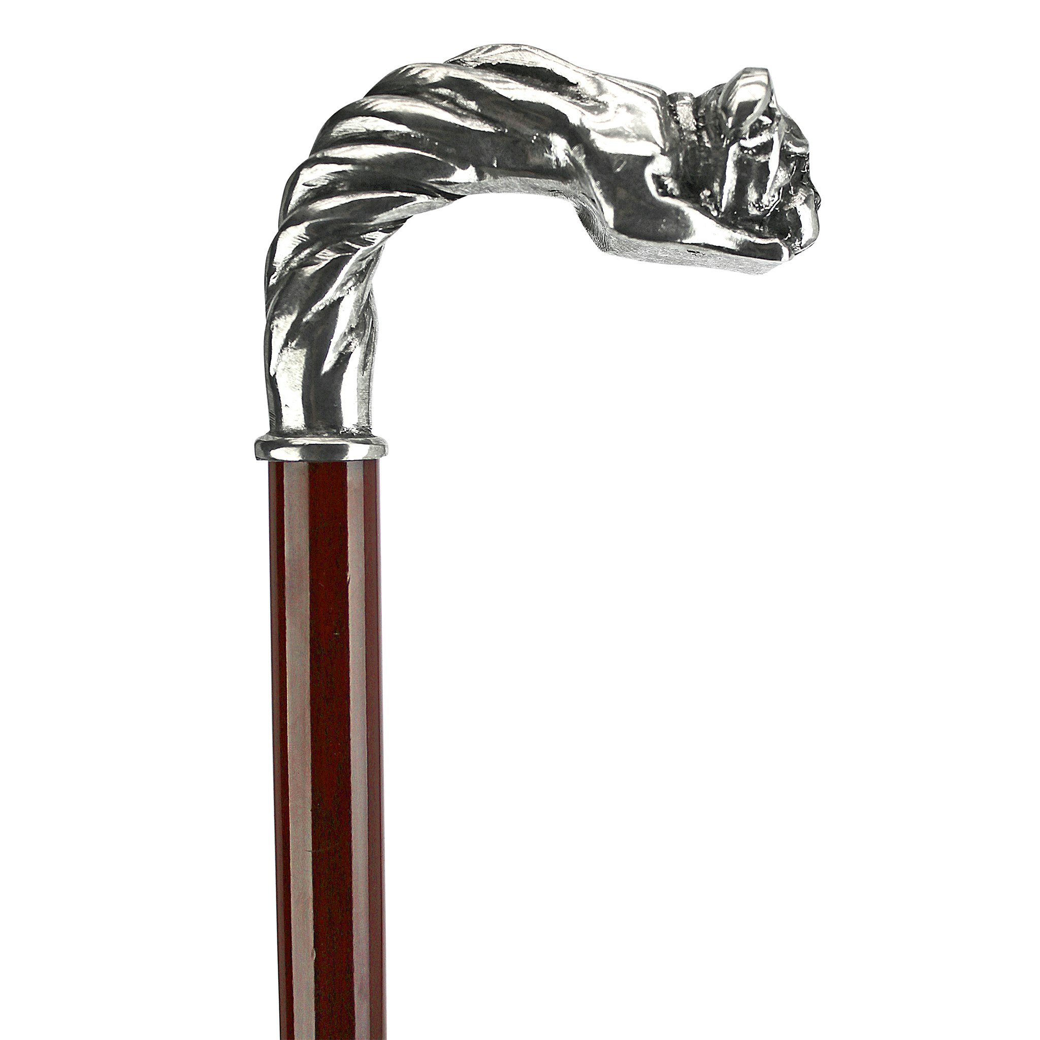Toscano - Padrone Bulldog Walking Stick in Pewter