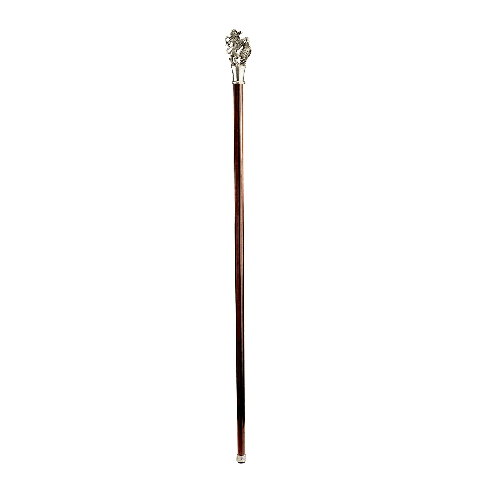 Toscano - Padrone Heraldic Lion Walking Stick in Pewter