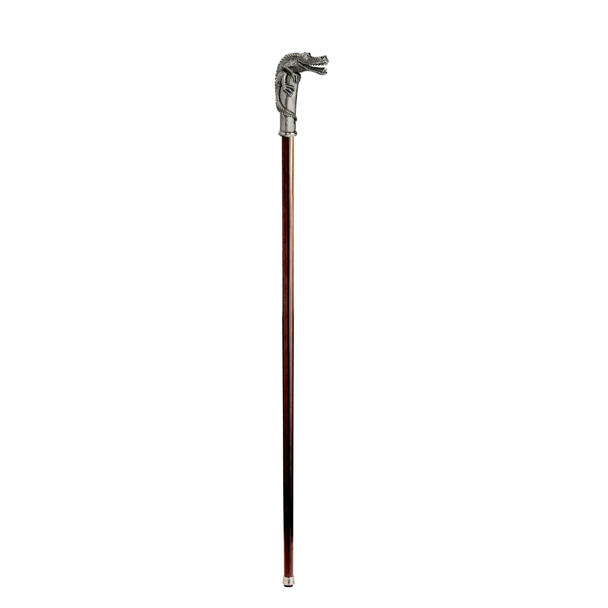 Toscano - Padrone Alligator Walking Stick in Pewter
