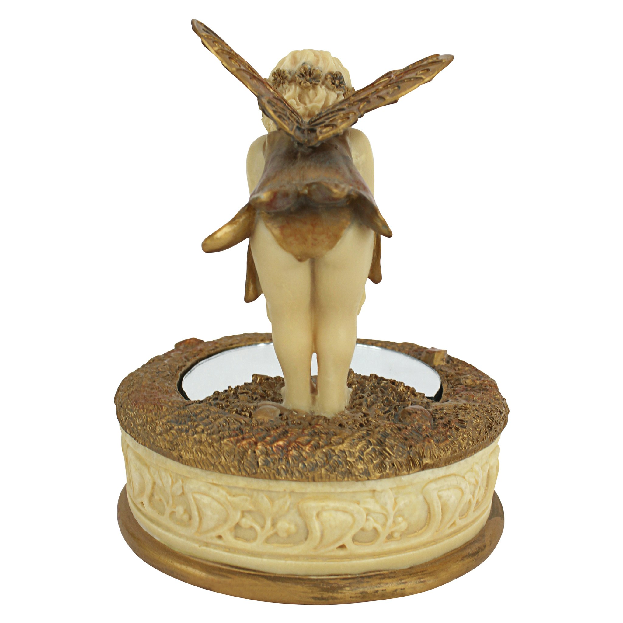 Toscano - A Pondering Fairy Collectible Box in Ivory/Gold