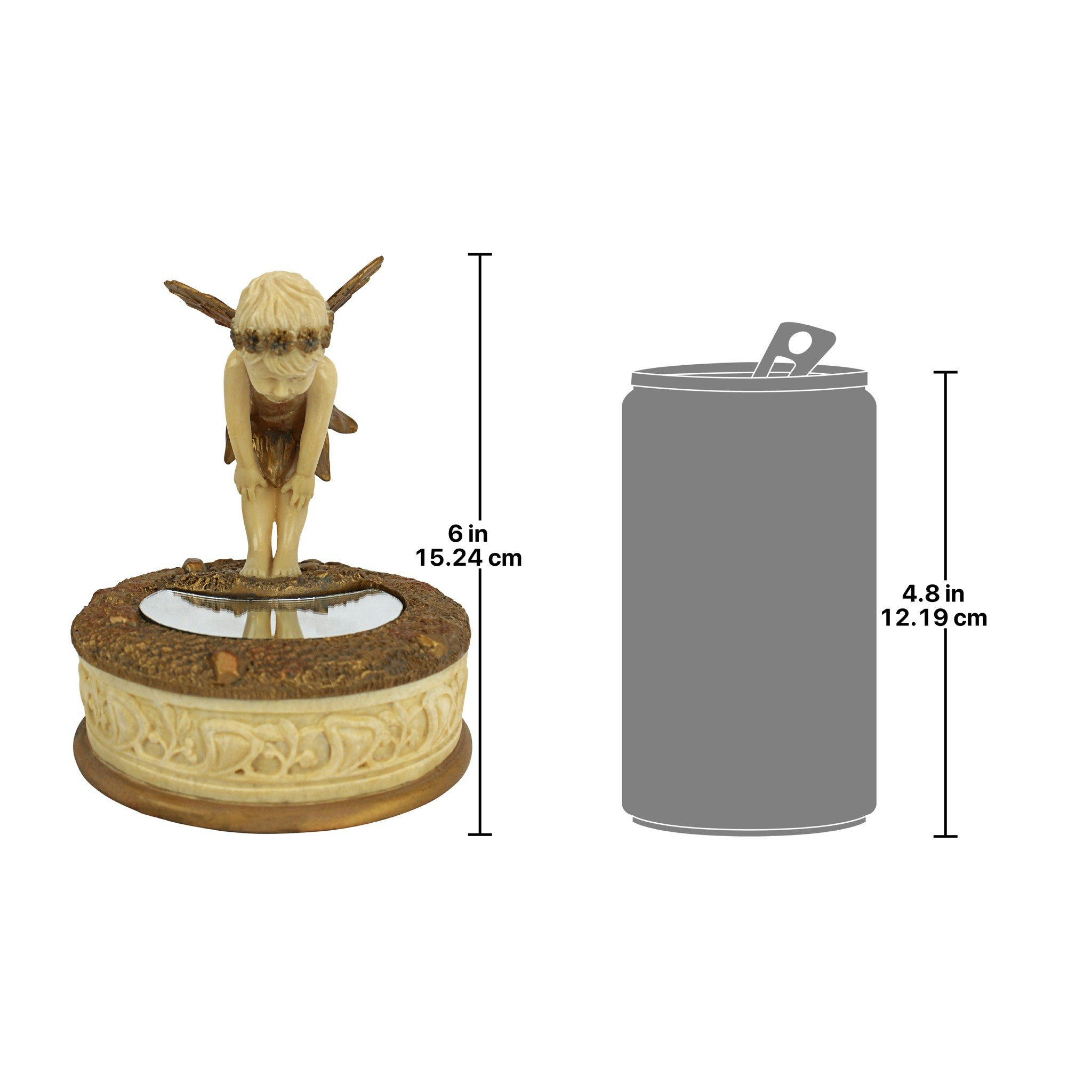 Toscano - A Pondering Fairy Collectible Box in Ivory/Gold