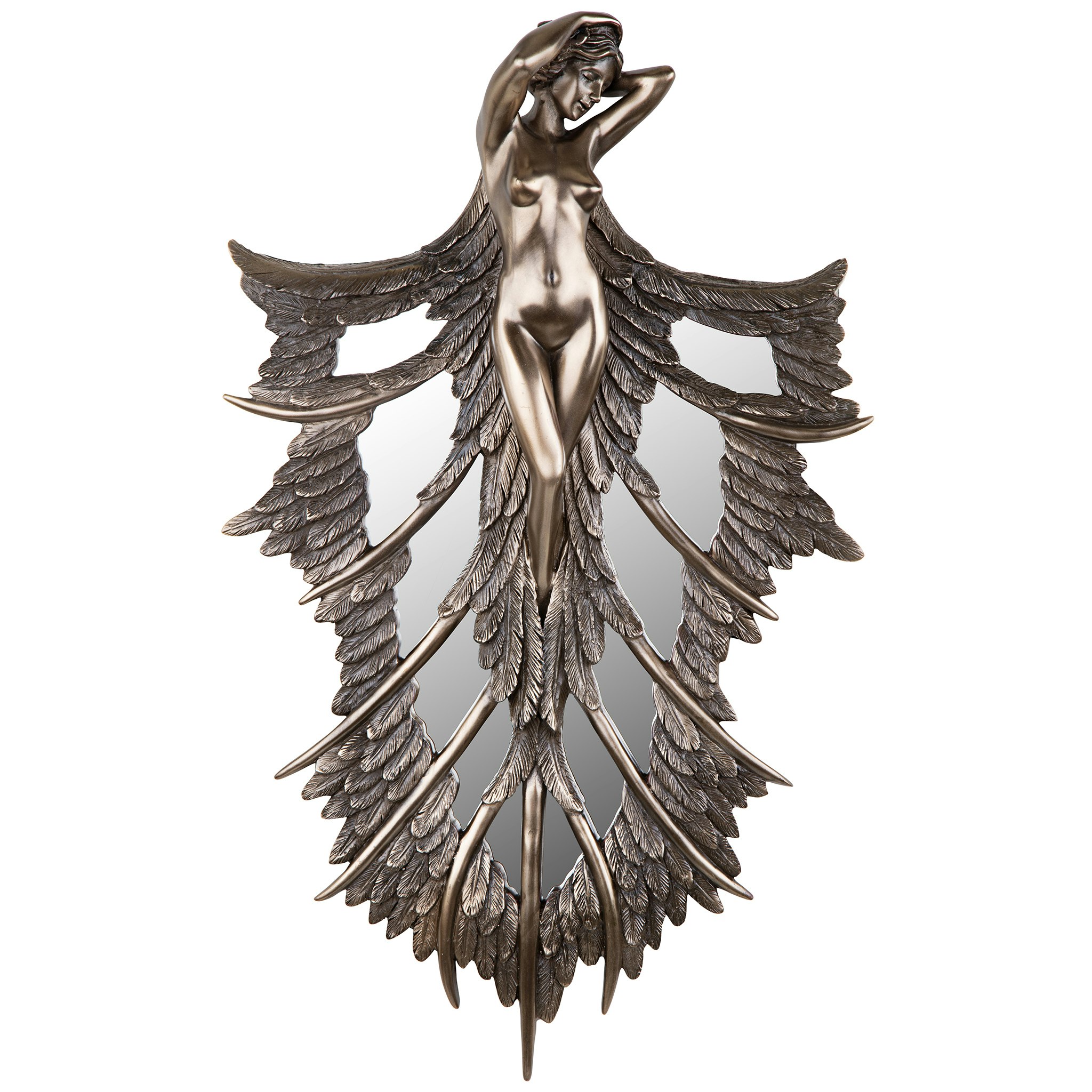 Toscano - Angelic Wings of Nature Mirrored Wall Sculpture