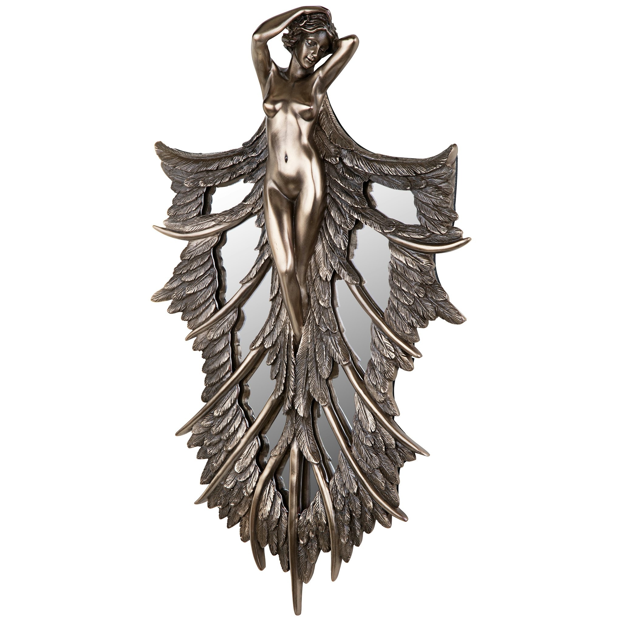 Toscano - Angelic Wings of Nature Mirrored Wall Sculpture