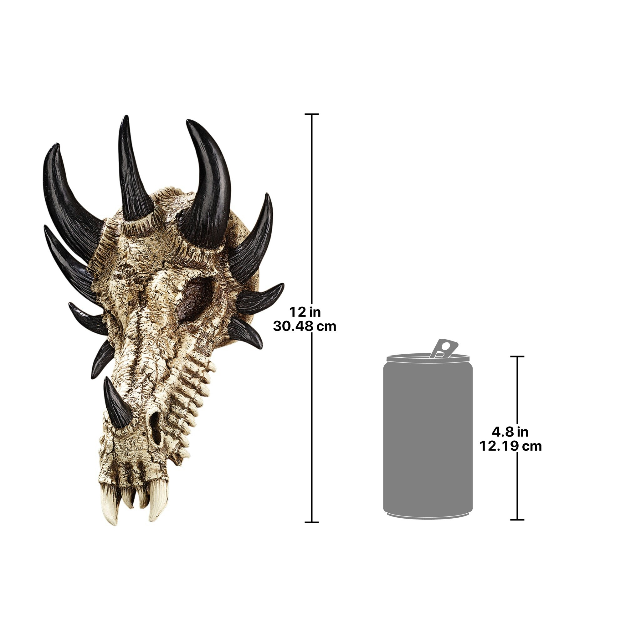 Toscano - Manchester Dragon Bones Sculptural Skull Wall Trophy