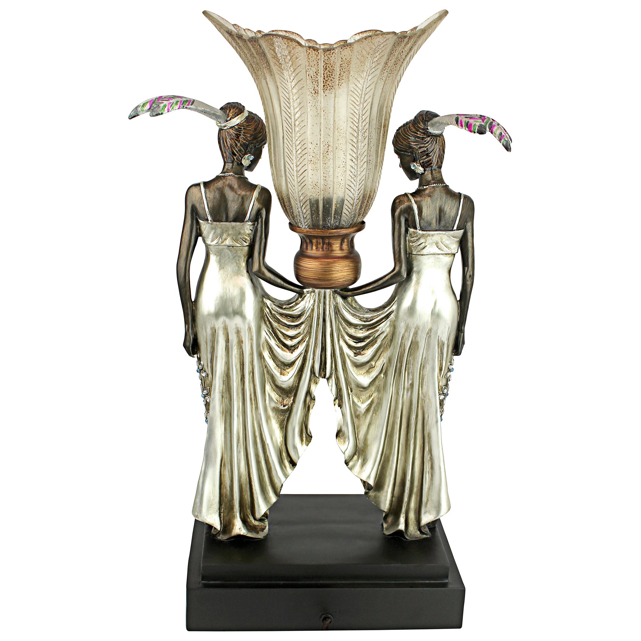 Toscano - Art Deco Peacock Maidens Illuminated Statue