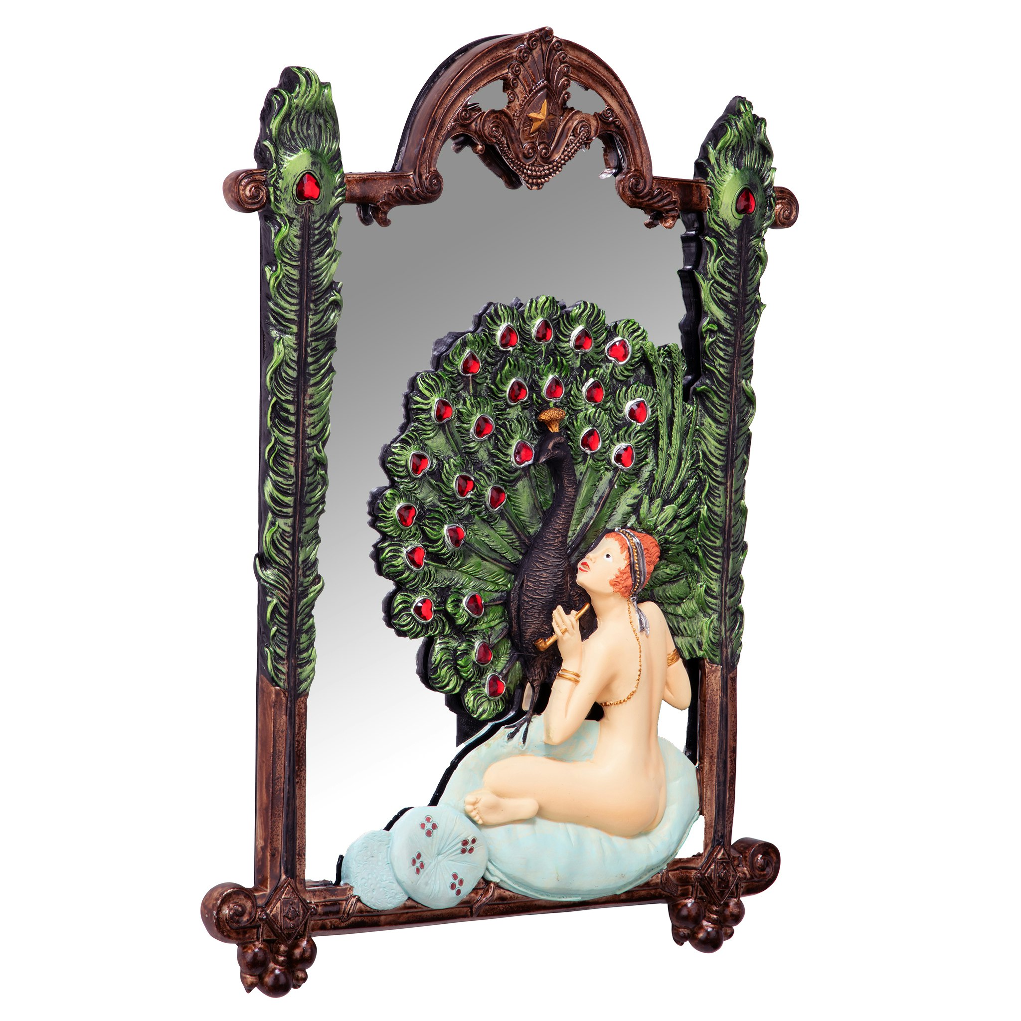 Toscano - Peacock Dreams Mirrored Wall Sculpture