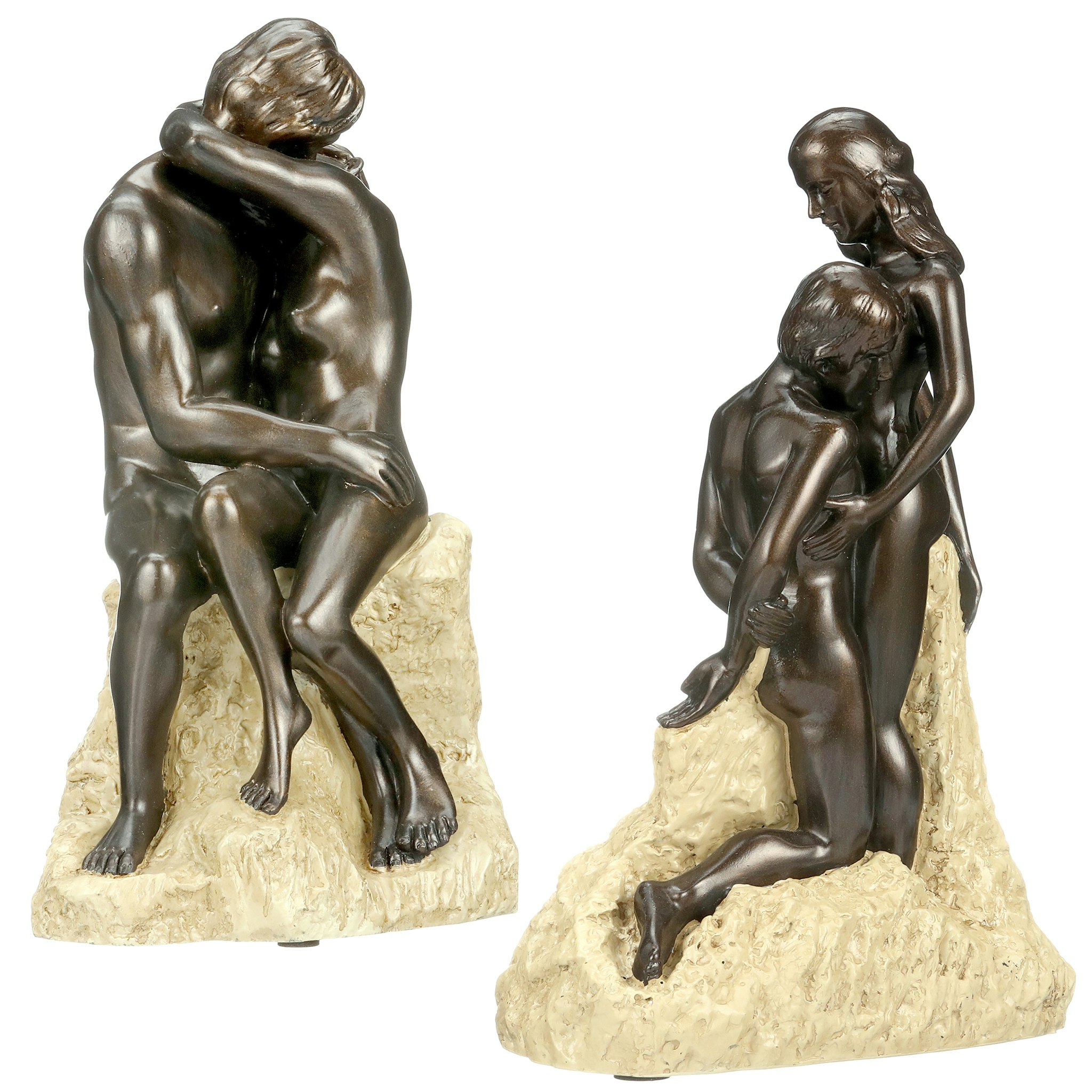 Toscano - Set of 2 The Kiss and Ashore Rodin Statues