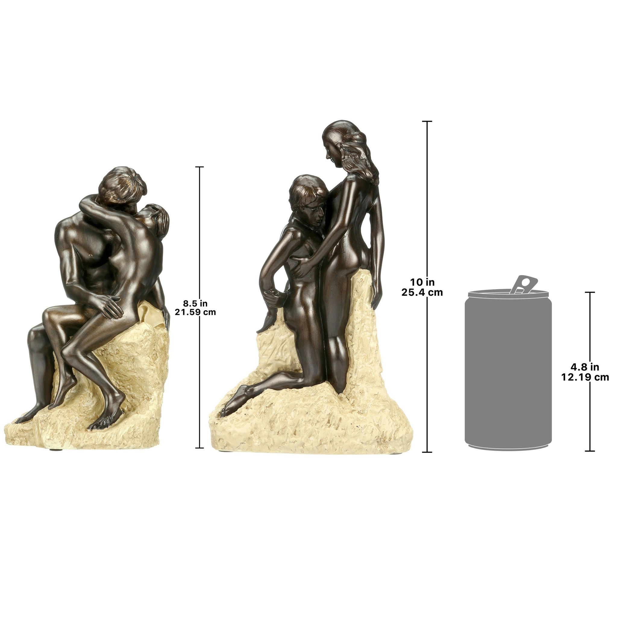 Toscano - Set of 2 The Kiss and Ashore Rodin Statues