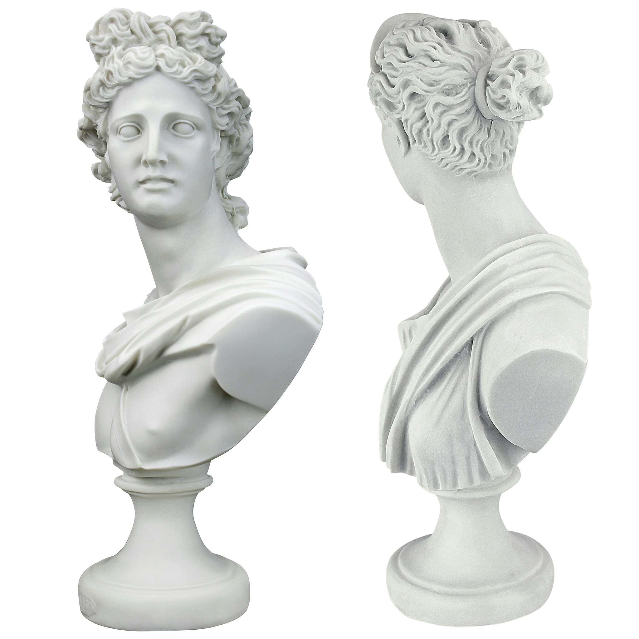 Toscano - Set of 2 Diana of Versailles and Apollo Belvedere Bonded Marble Greek Bust Statues