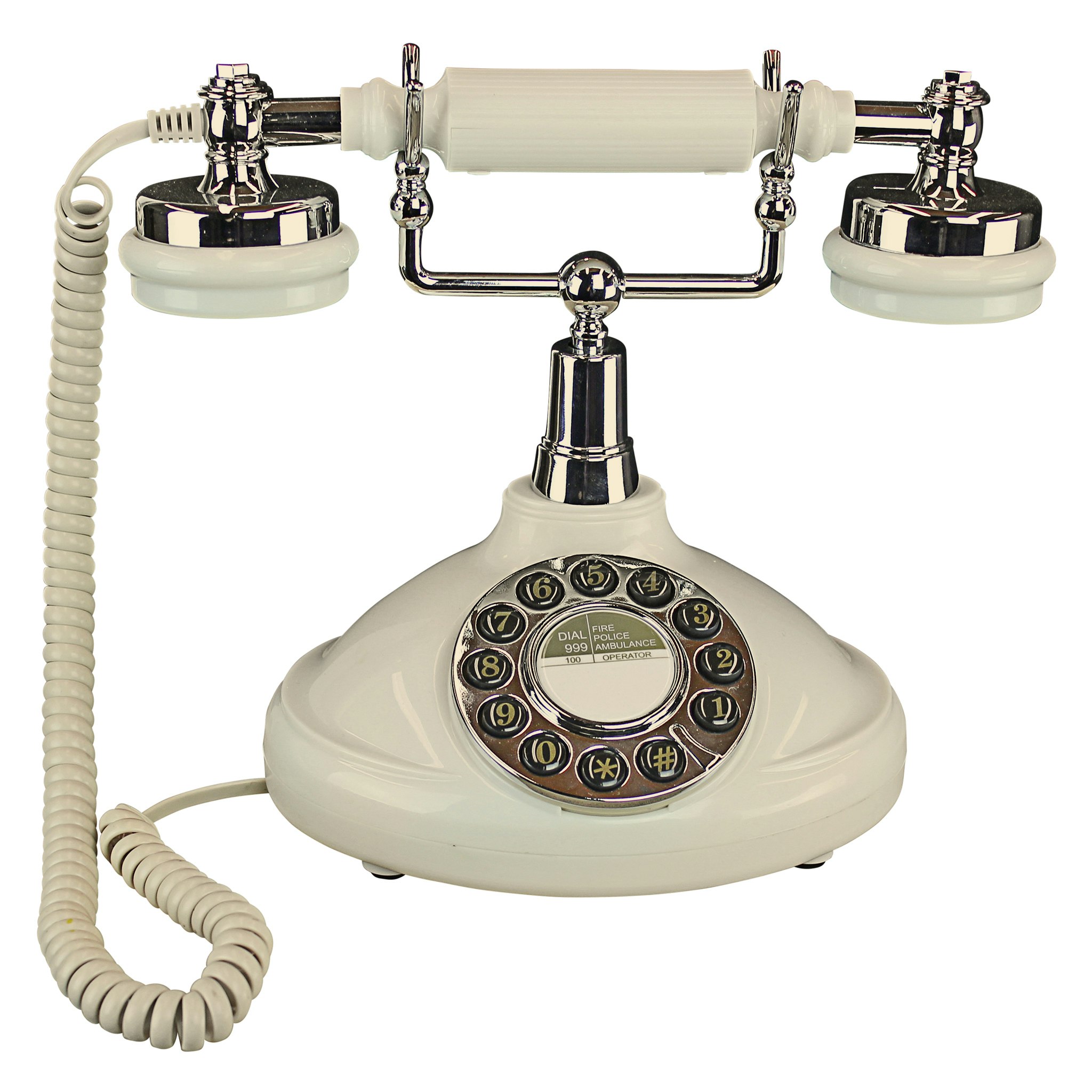 Toscano - Brittany Neophone 1929 Rotary Reproducion Telephone in White