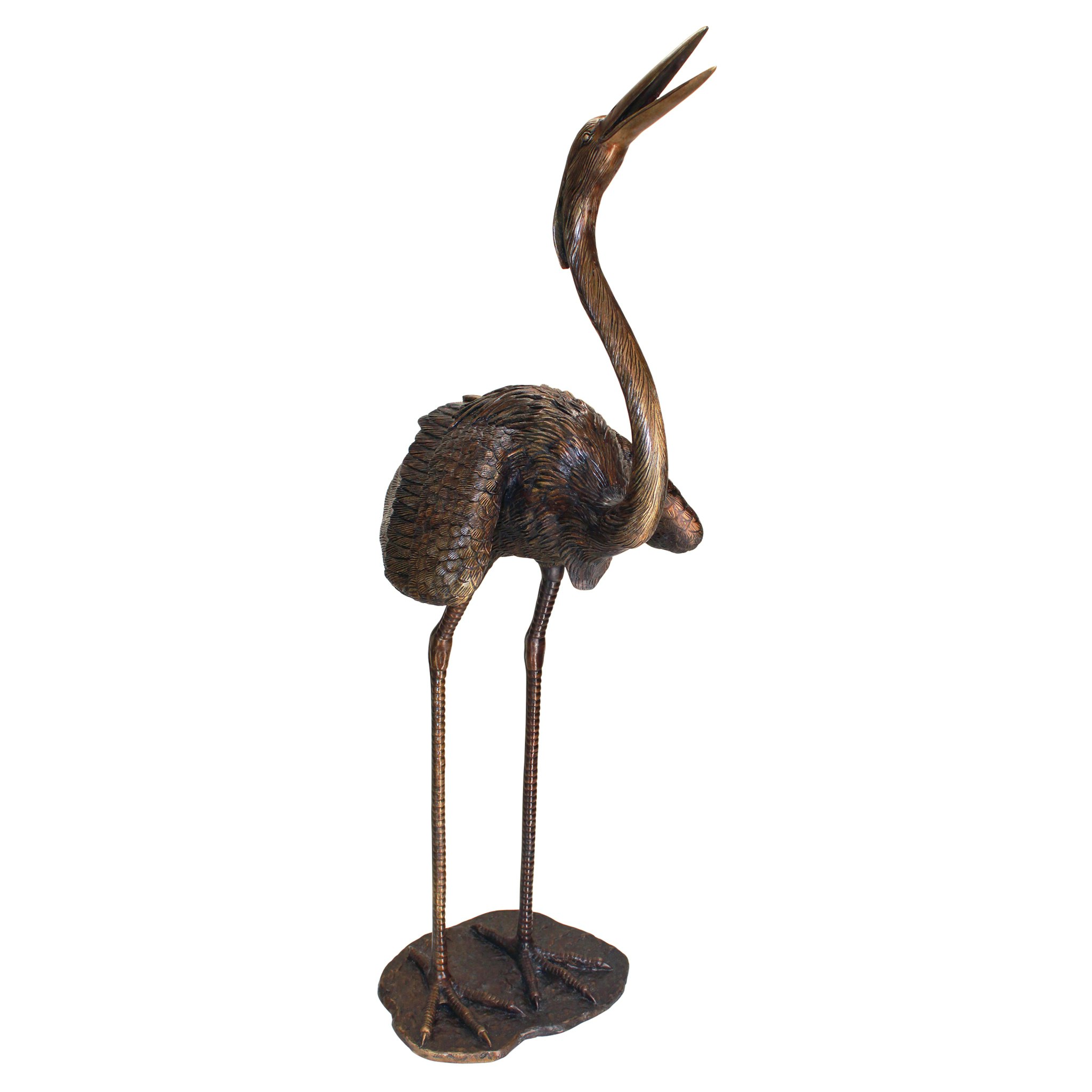 Toscano Grande Heron Garden Statue - Head Low