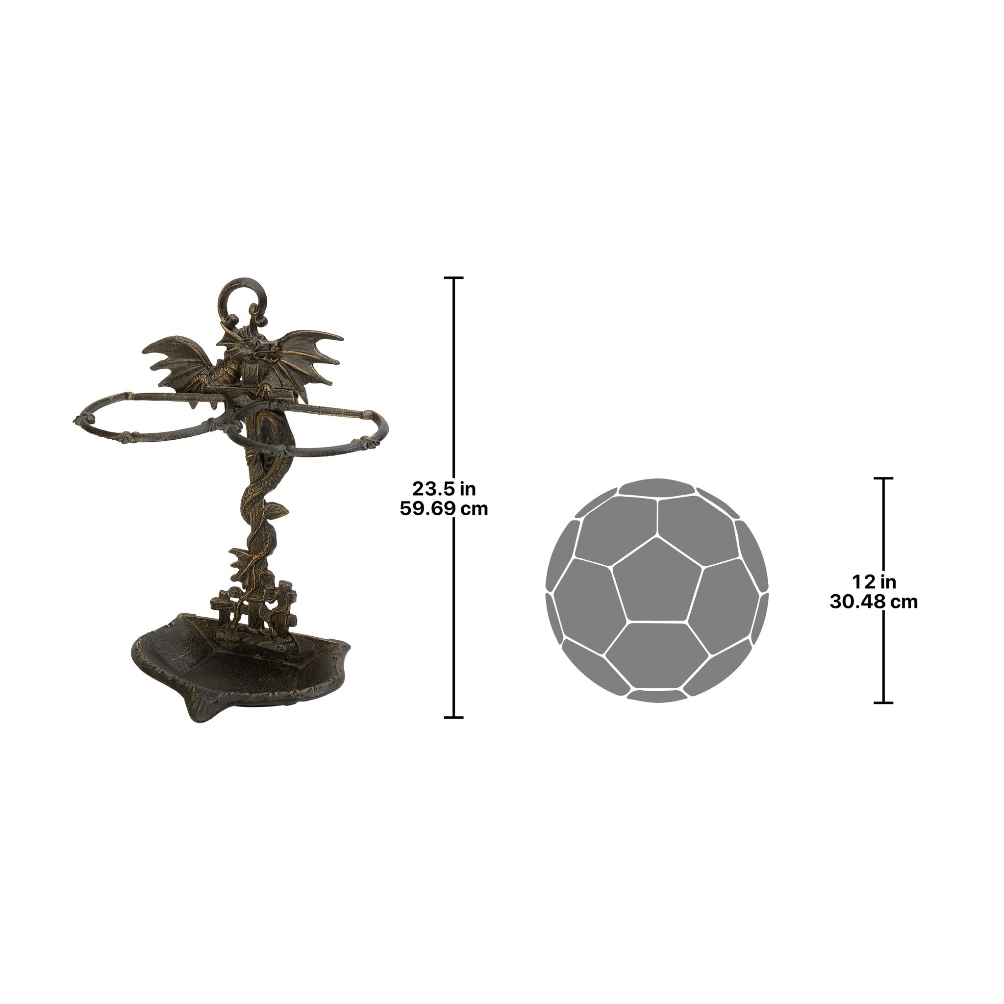 Toscano - Wyvern Dragon Iron Walking Stick Holder