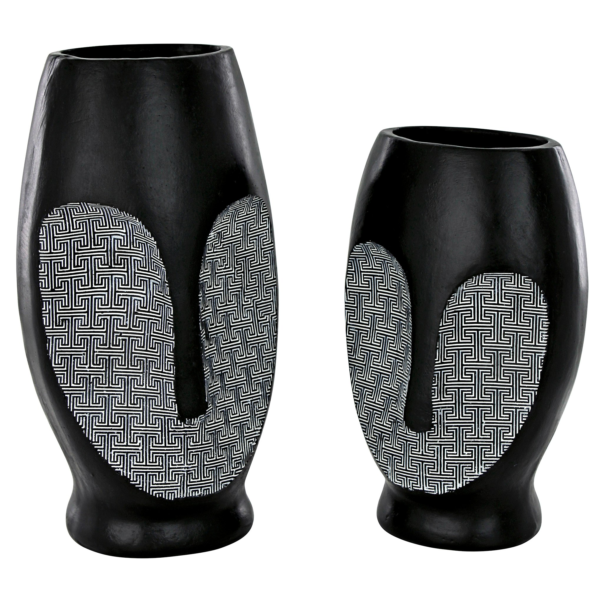 Toscano - Set of Contemporary Cubist African Mask Sculptural Vase