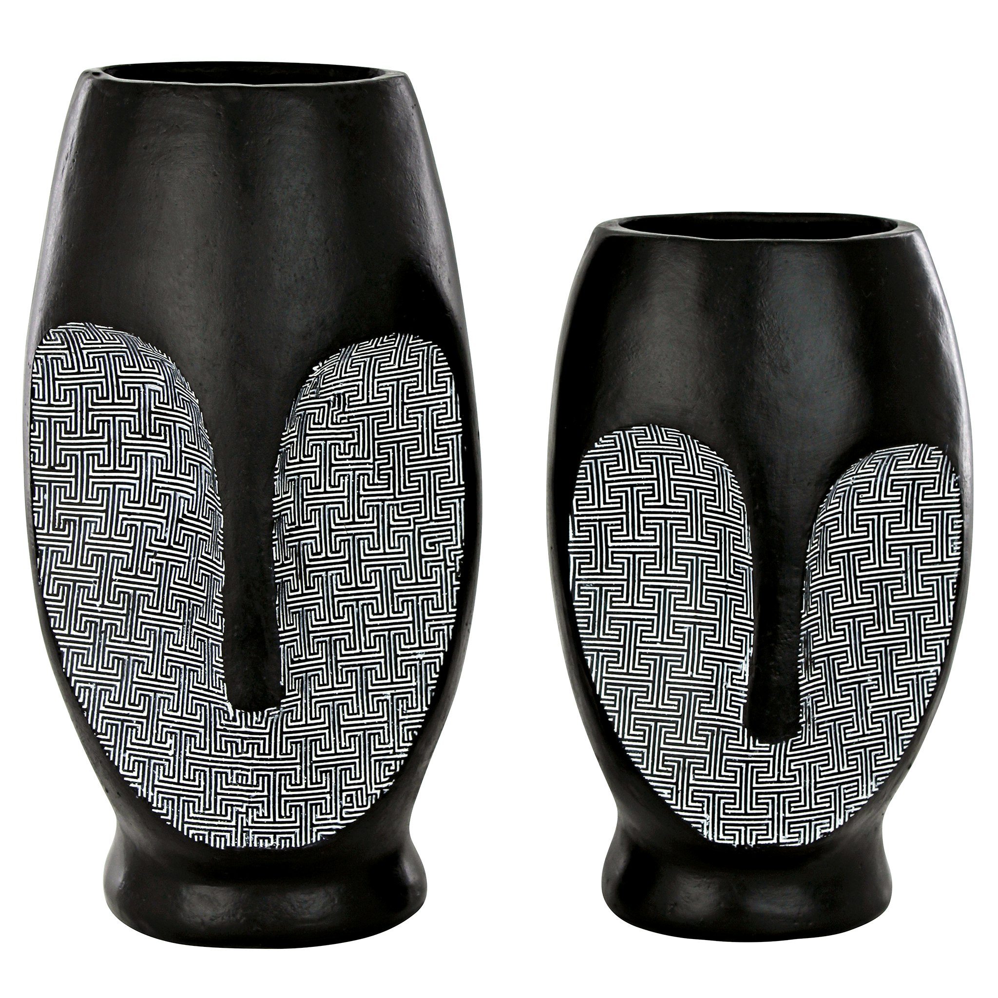 Toscano - Set of Contemporary Cubist African Mask Sculptural Vase