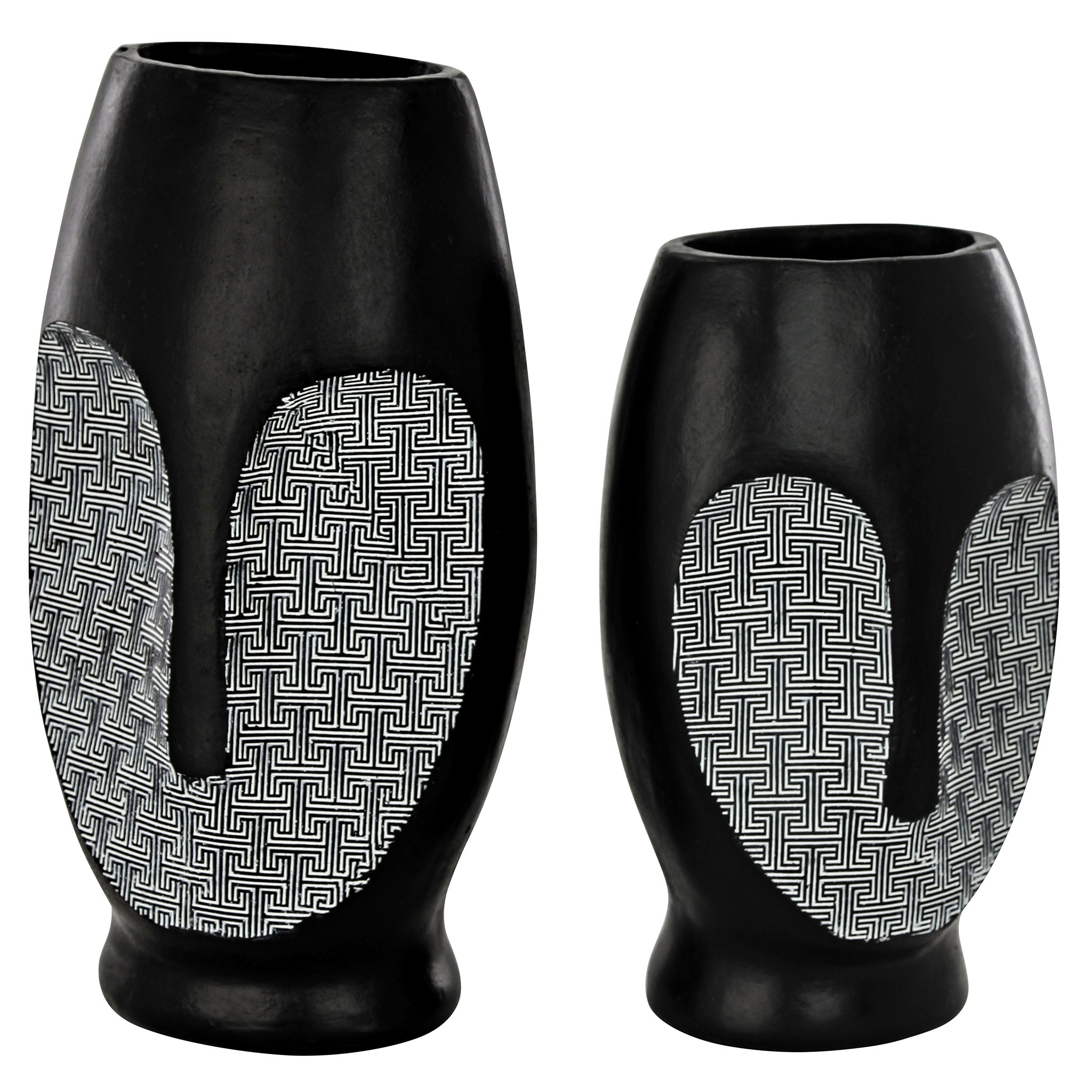 Toscano - Set of Contemporary Cubist African Mask Sculptural Vase