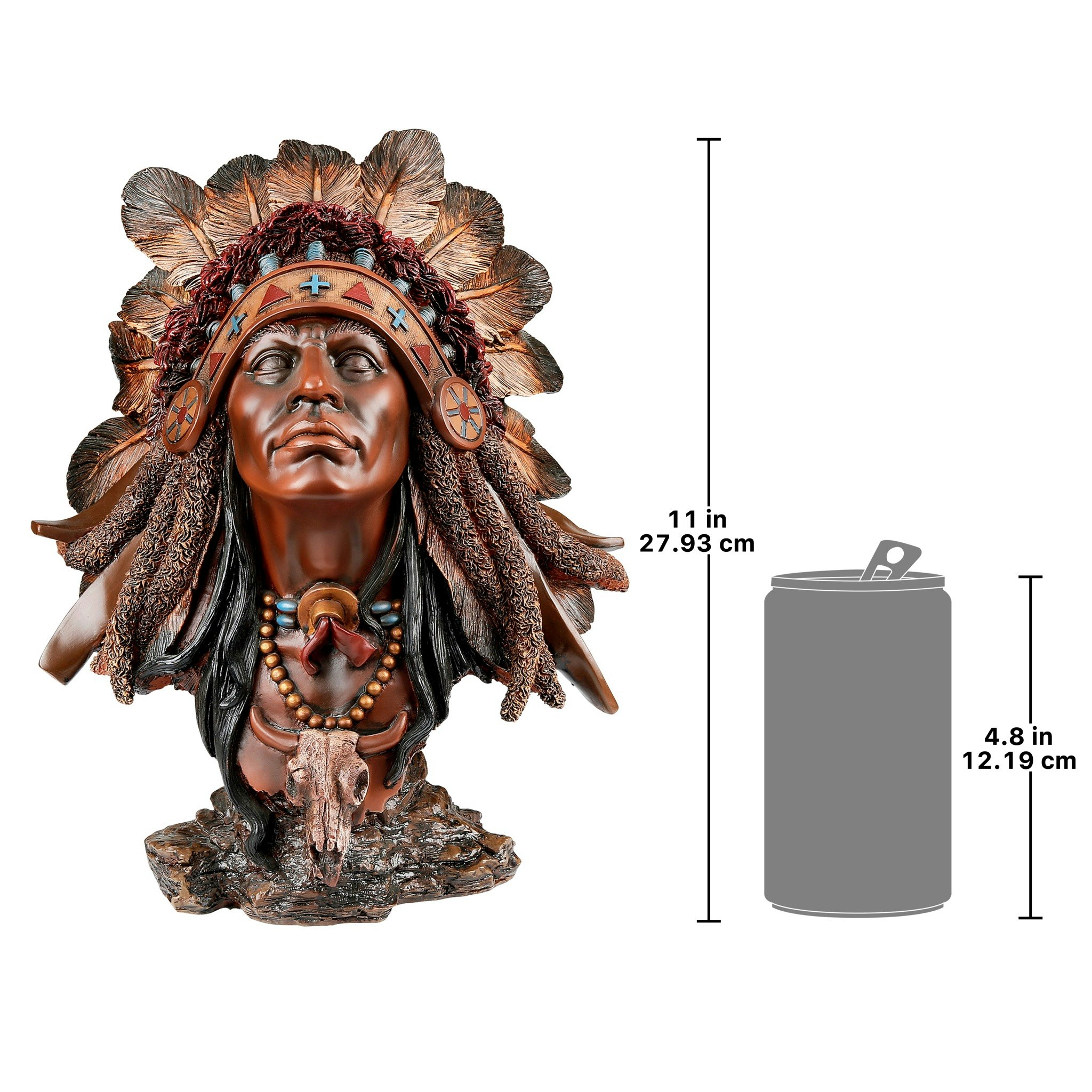 Toscano - Native American Chief of the Plaines Bust Statue