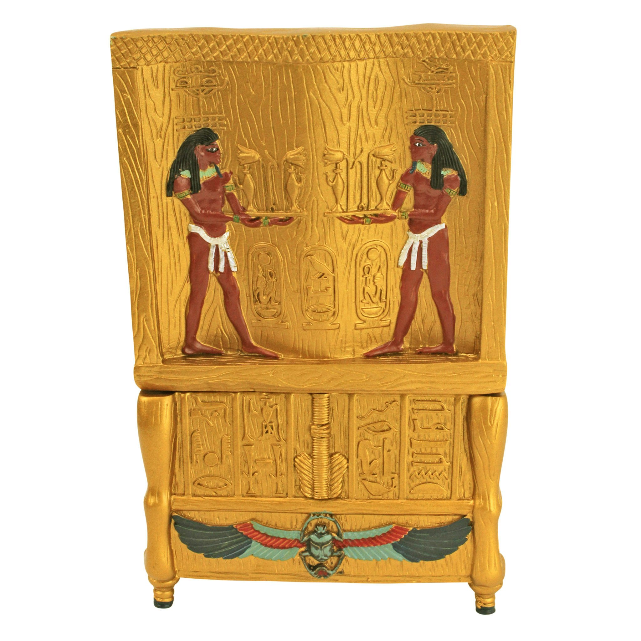 Toscano - King Tut Throne Egyptian Treasure Box in Gold