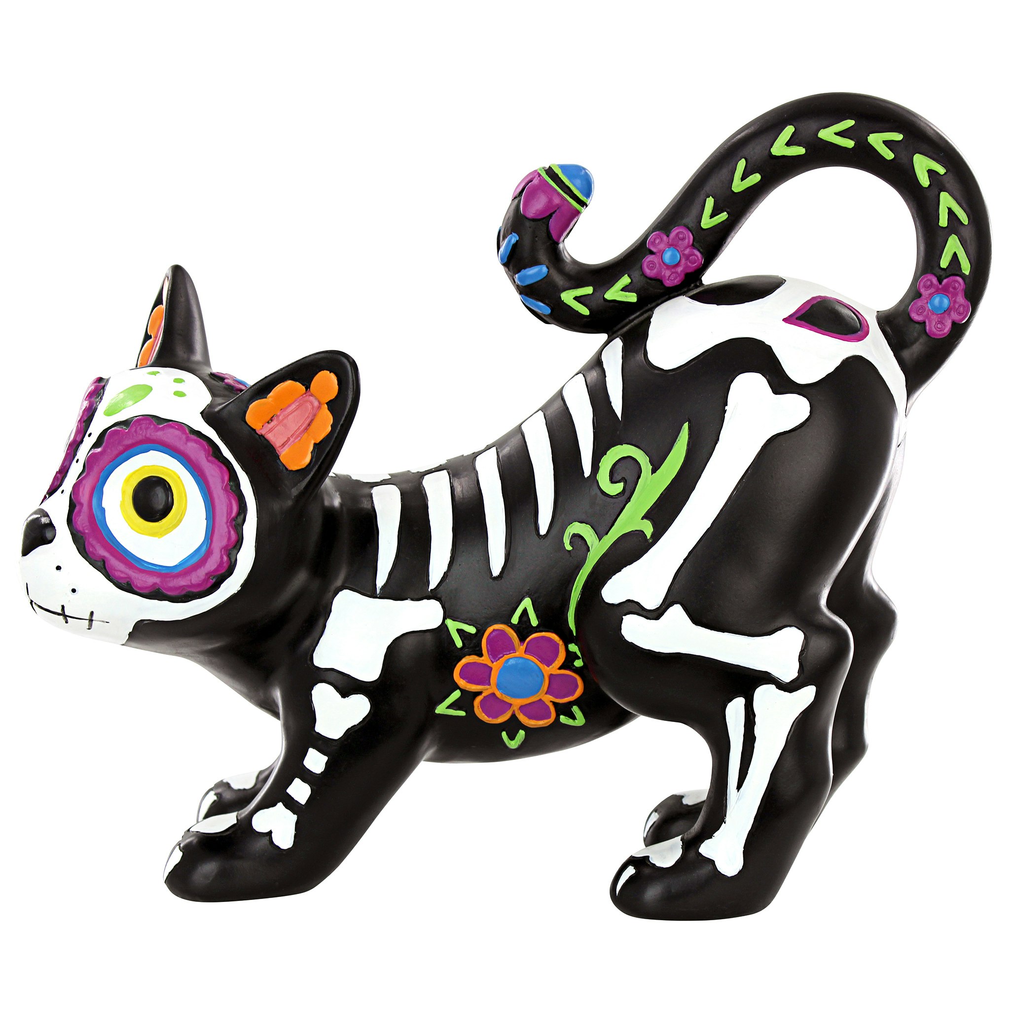 Toscano - Dia de los Muertos El Gatto Sugar Skull Cat Statue