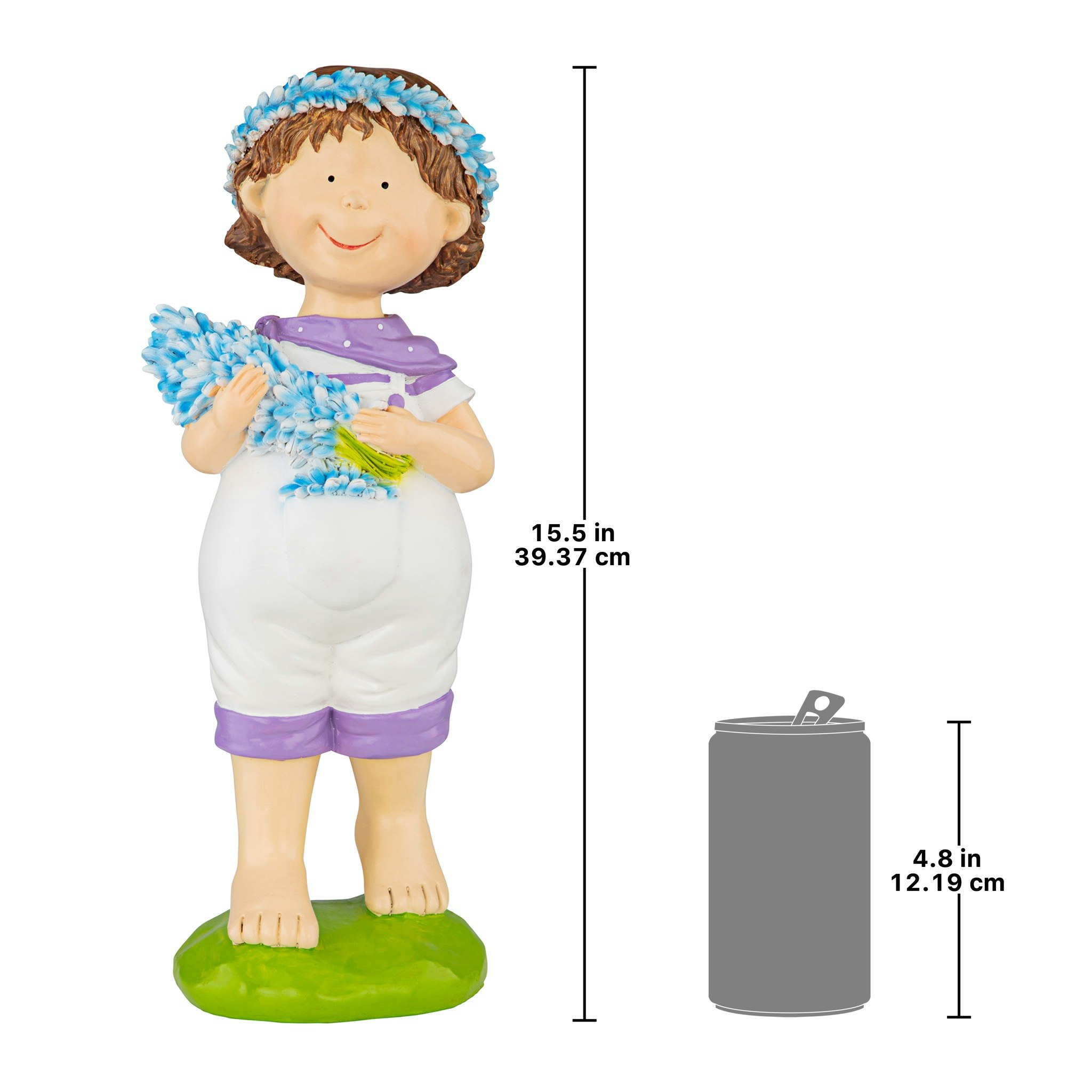 Toscano Bluebonnet Twins Springtime Child Garden Statue - Thierry Boy