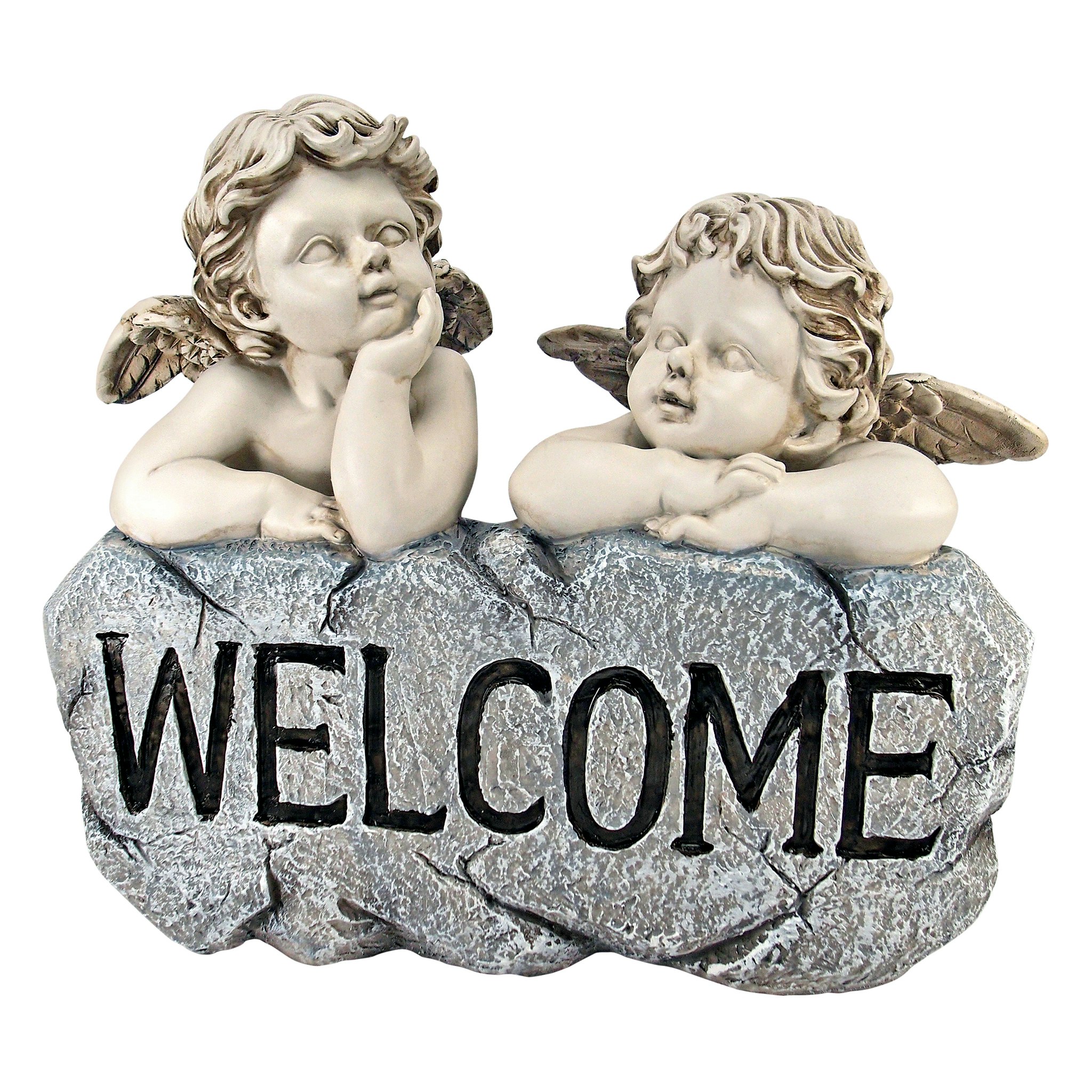Toscano - Raphael Cherub Twins Welcome Sign Statue