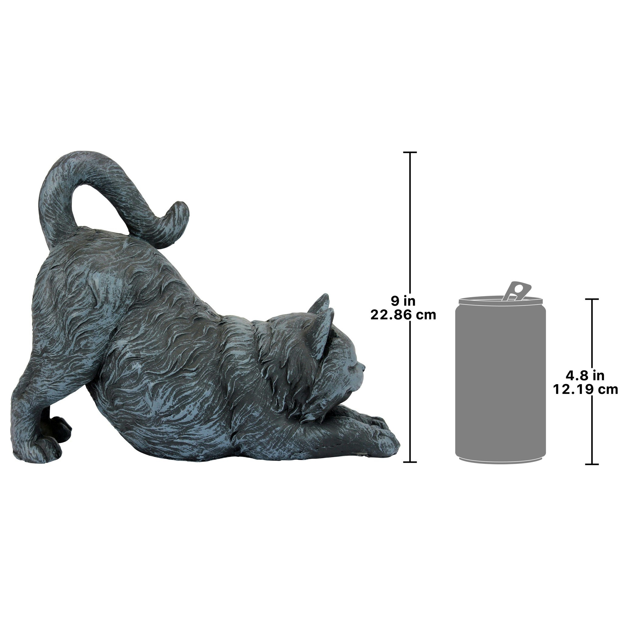 Toscano - Playful Cat Stretching Statue