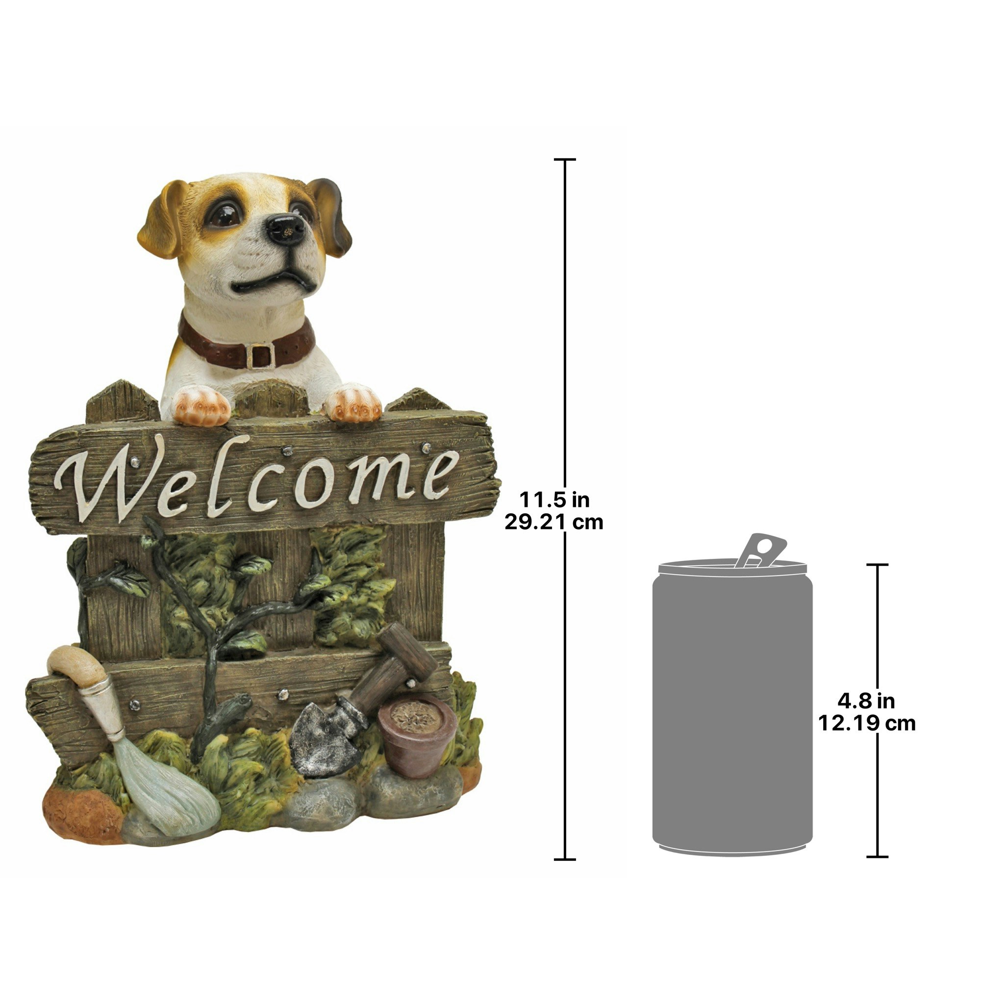 Toscano - Jack Russell Terrier Dog Welcome Sign Statue
