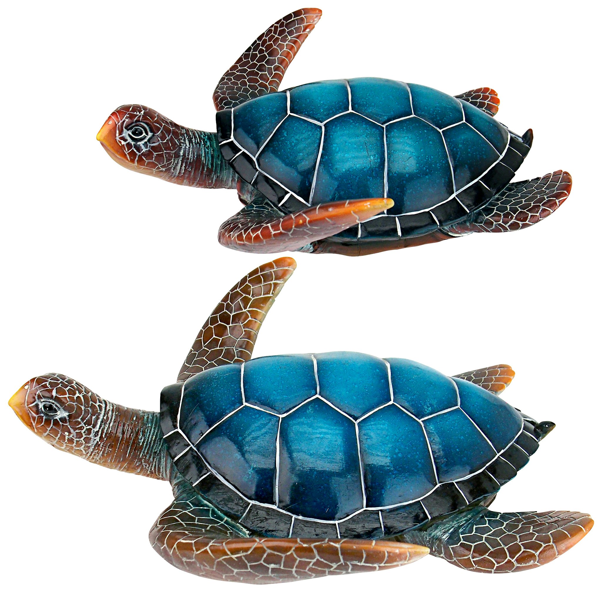 Toscano - Set of 2 Blue Sea Turtle Statues