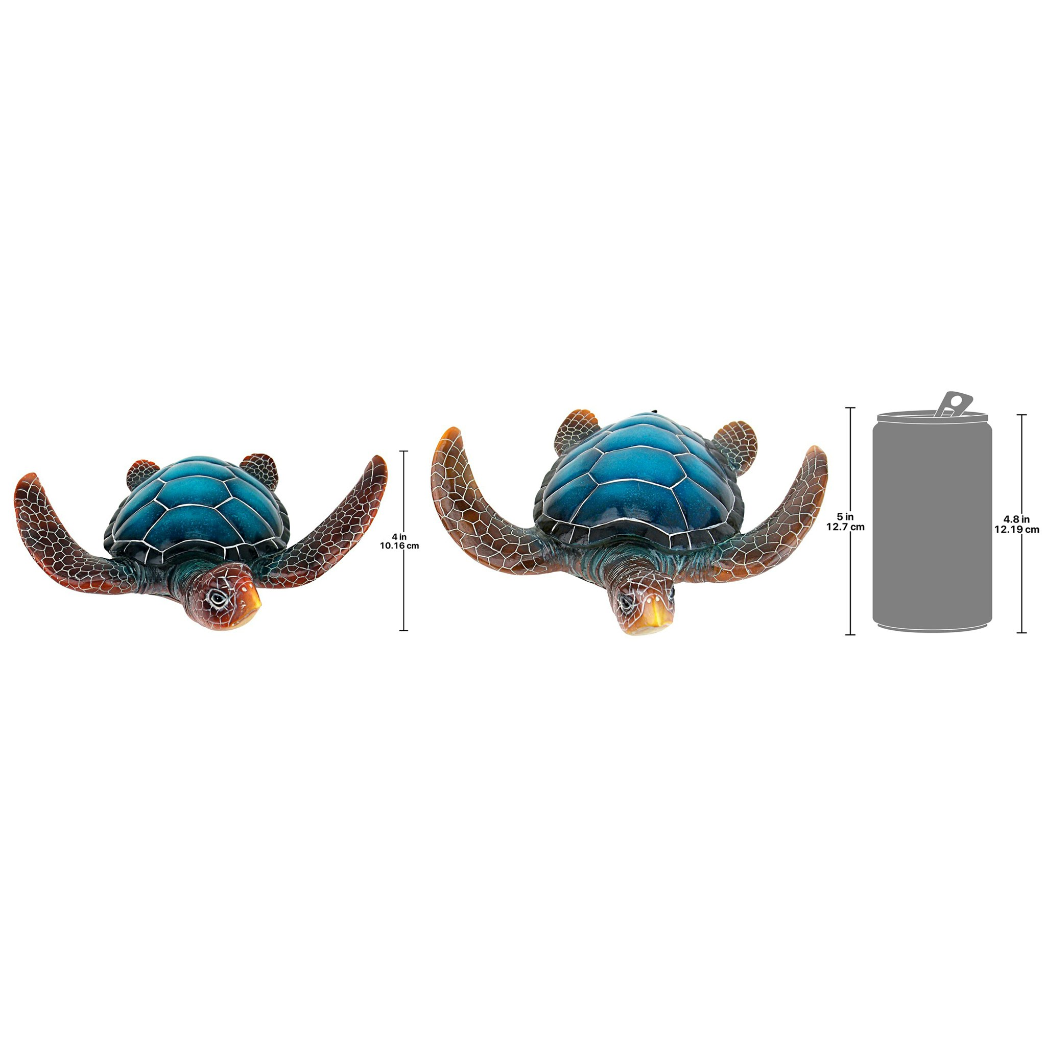 Toscano - Set of 2 Blue Sea Turtle Statues