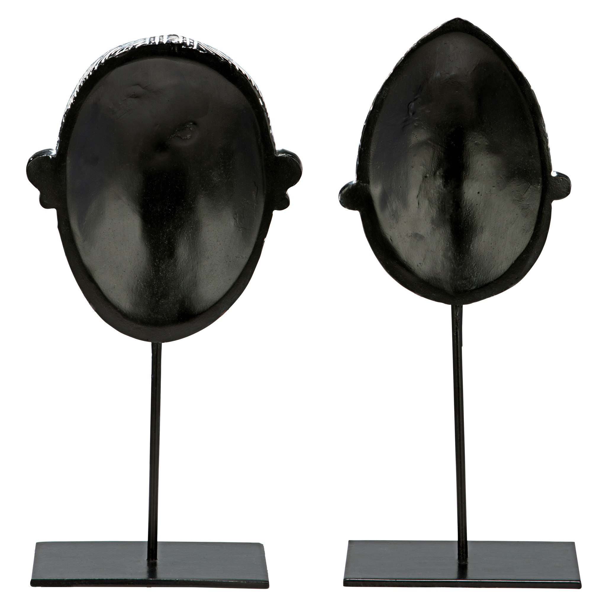 Toscano - Set of 2 Yohure African Tribal Mask Statues
