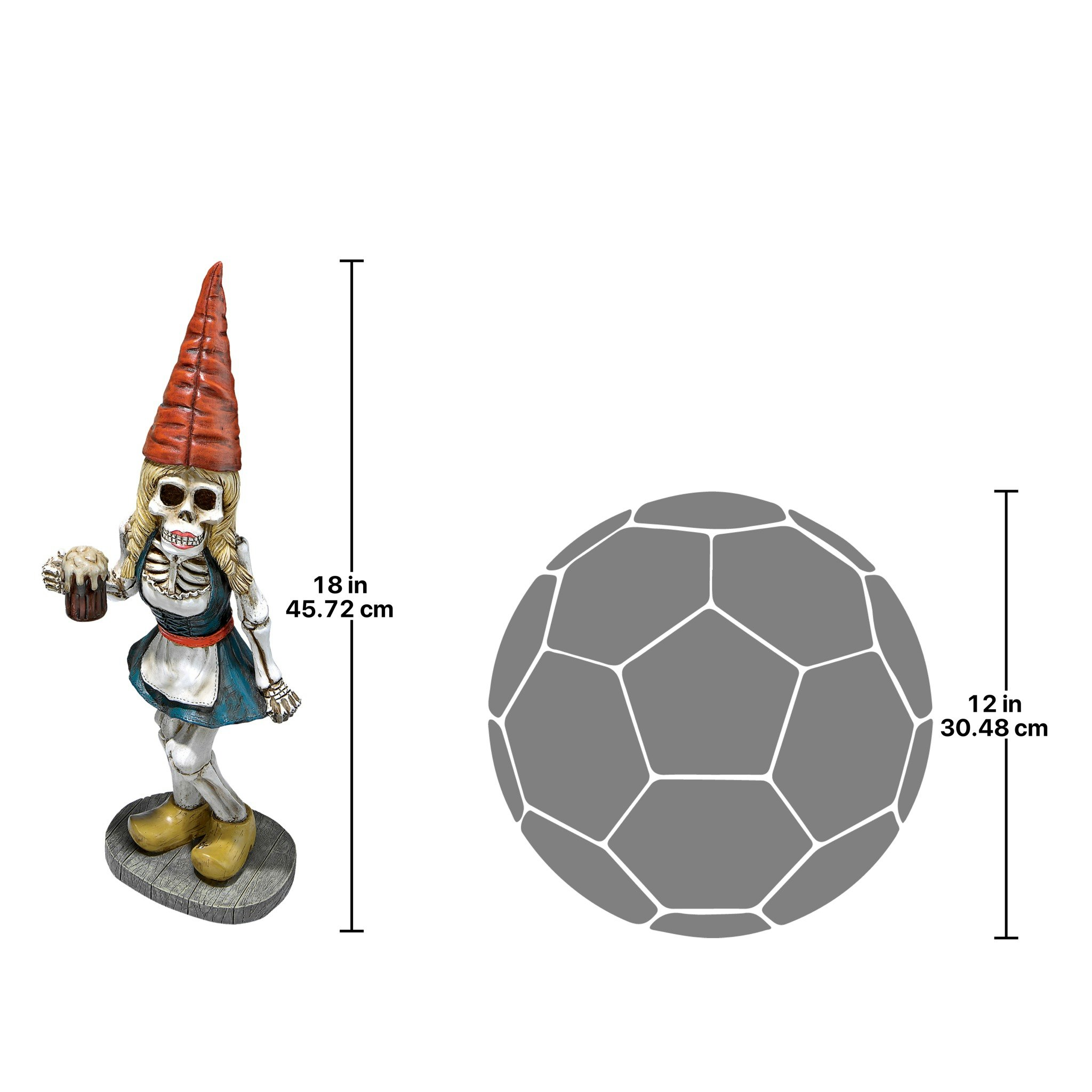 Toscano - Gerta the Bavarian Oktoberfest Skeleton Gnome Statue