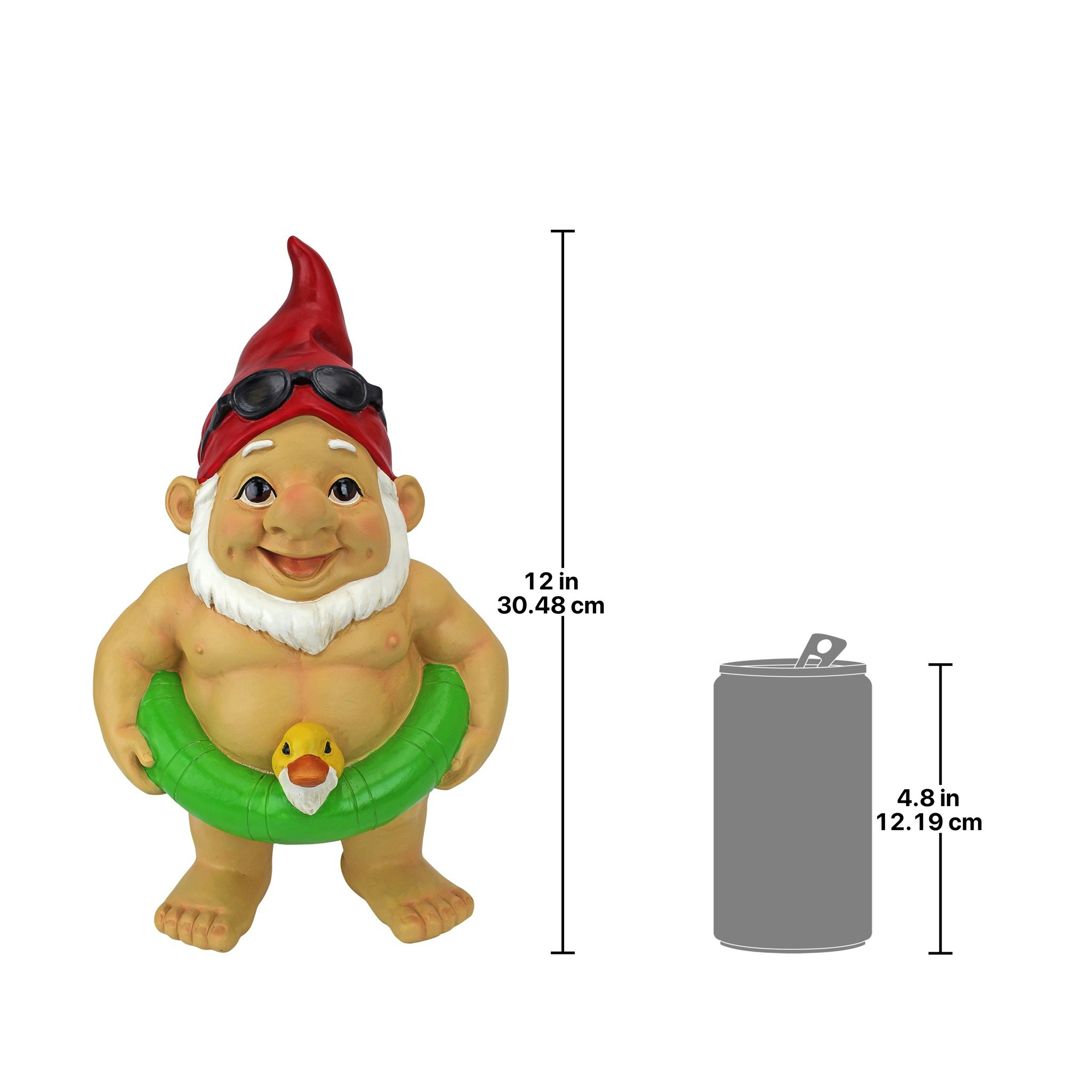 Toscano - Pool Party Pete Naked Gnome Statue