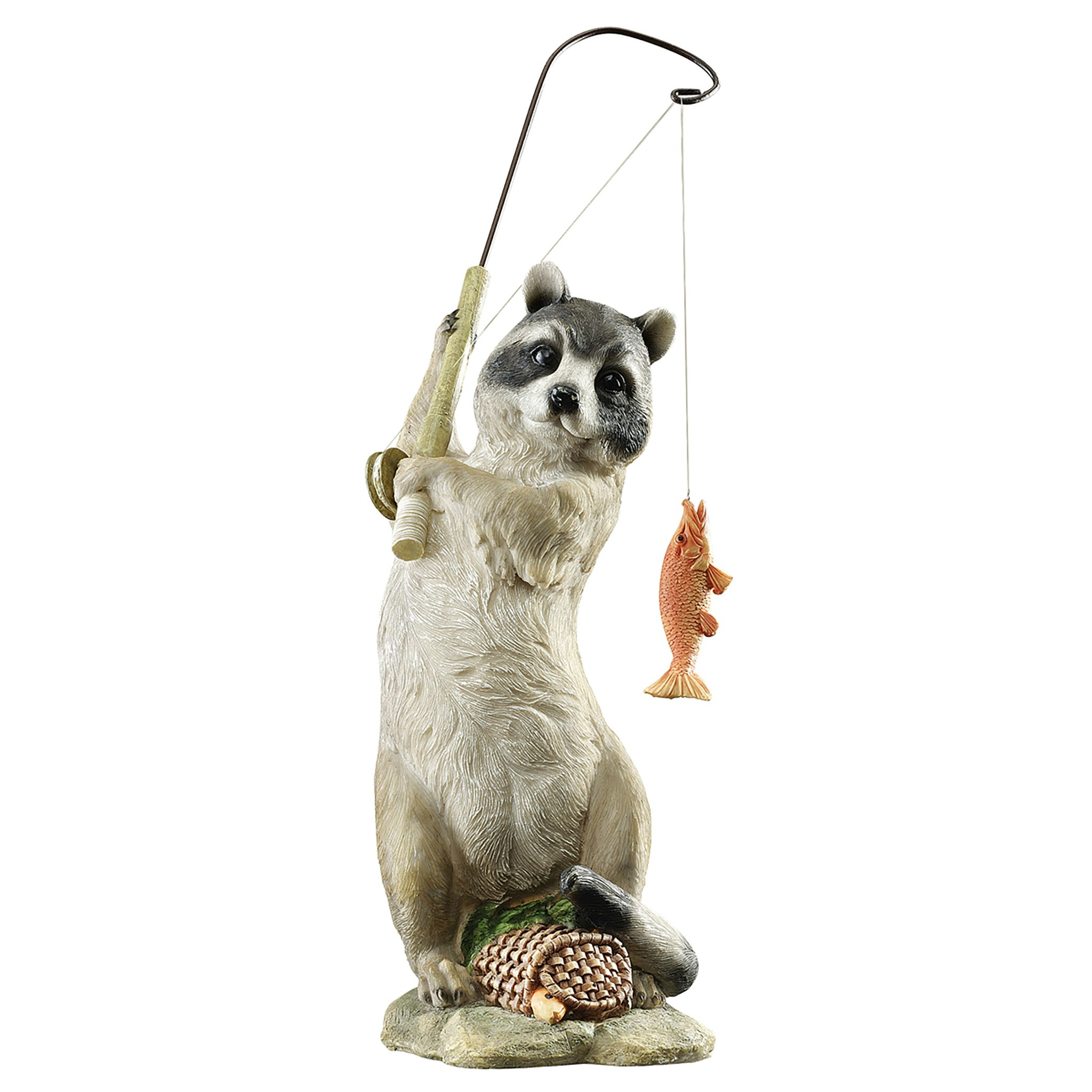 Toscano - The Masked Fisherman Raccoon Statue