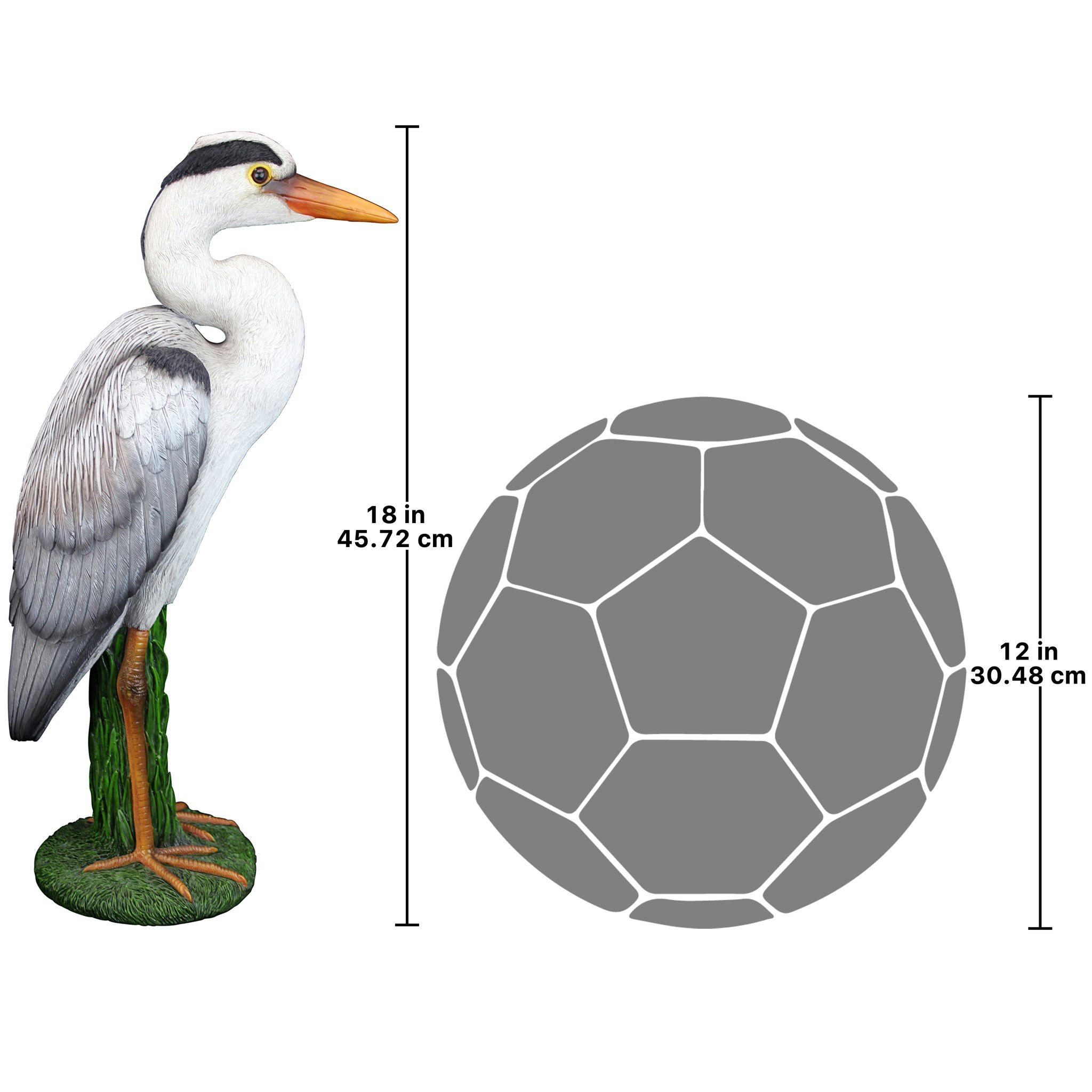 Toscano - Gray Heron Coastal Bird Statue