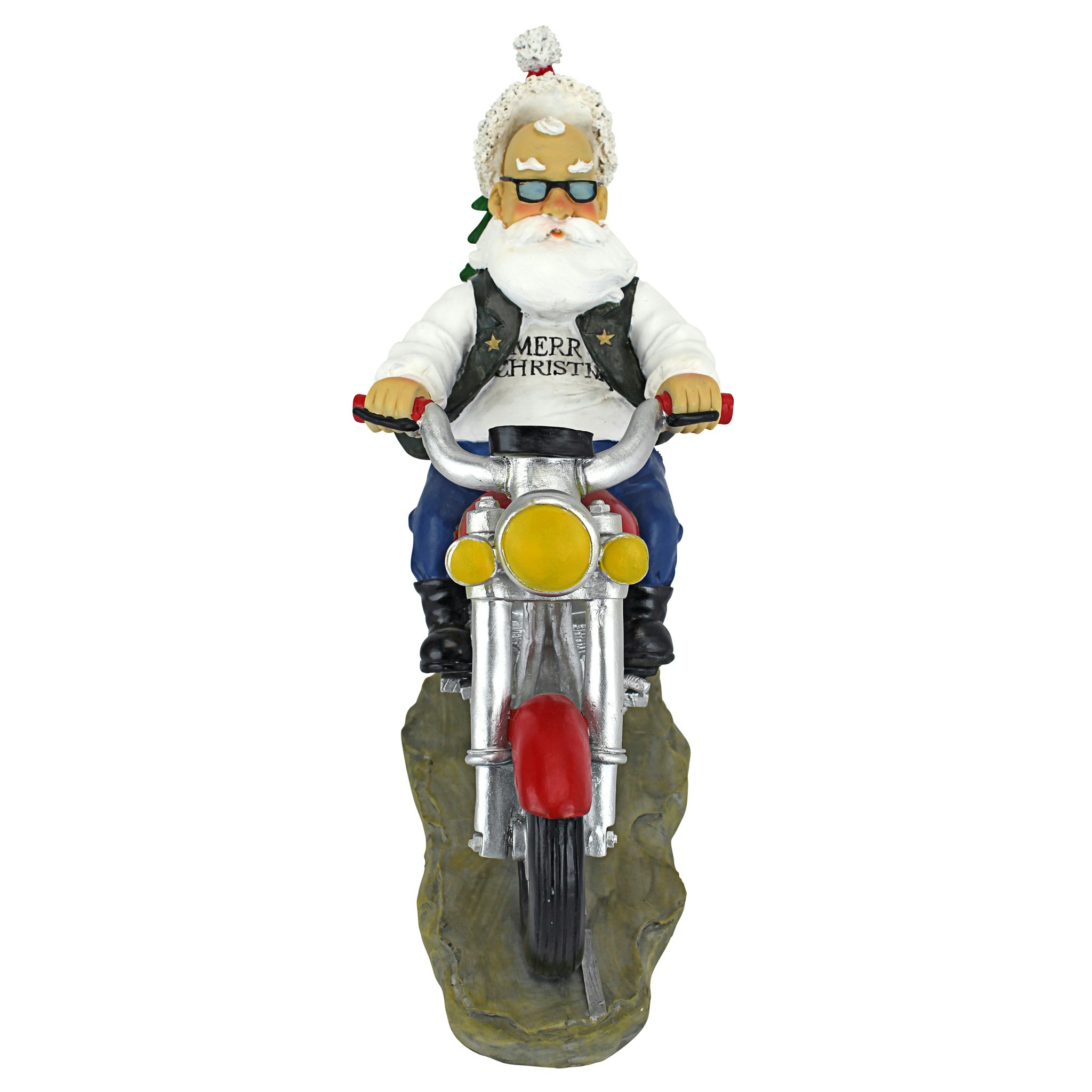 Toscano - Old School Father Christmas Santa Biker Statue