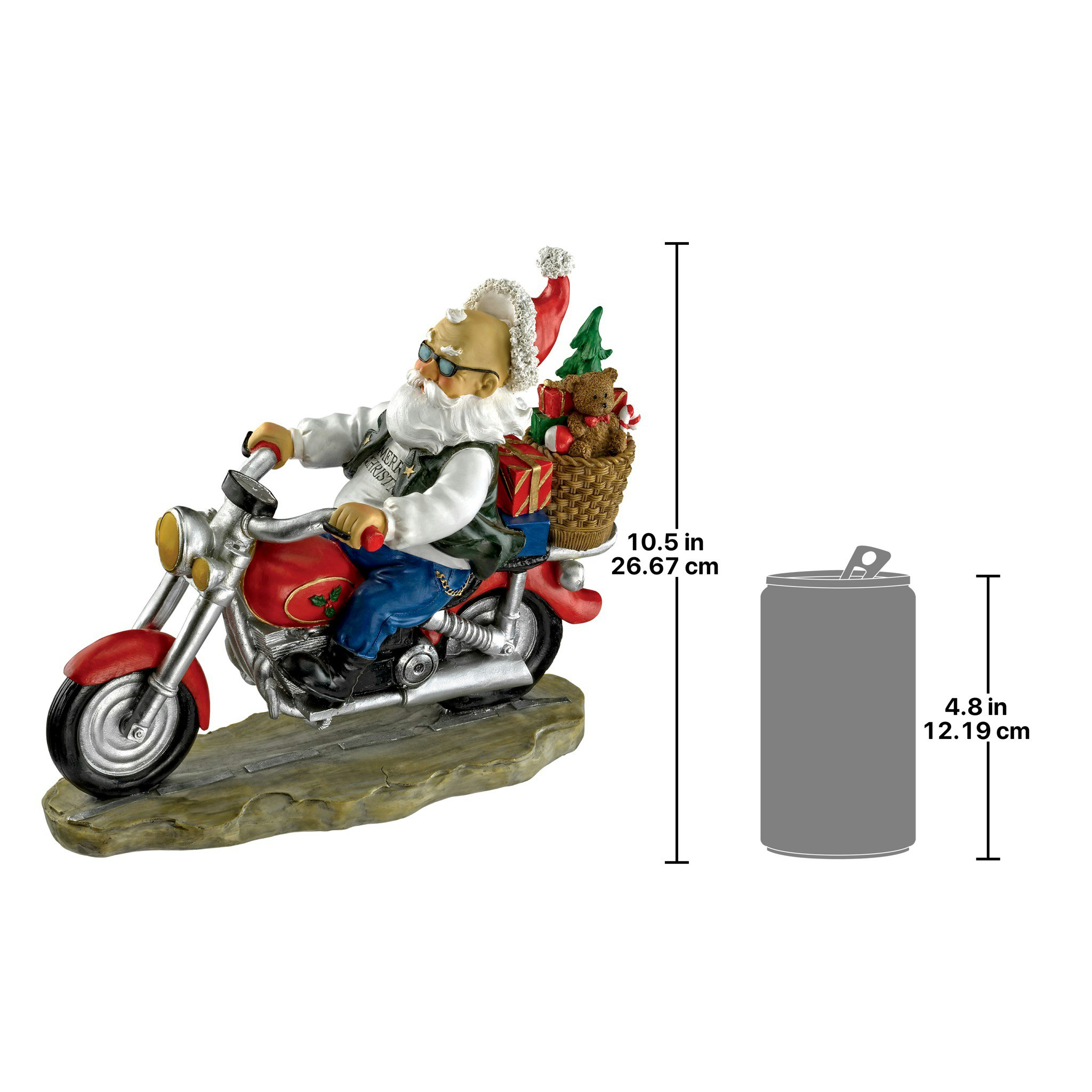 Toscano - Old School Father Christmas Santa Biker Statue