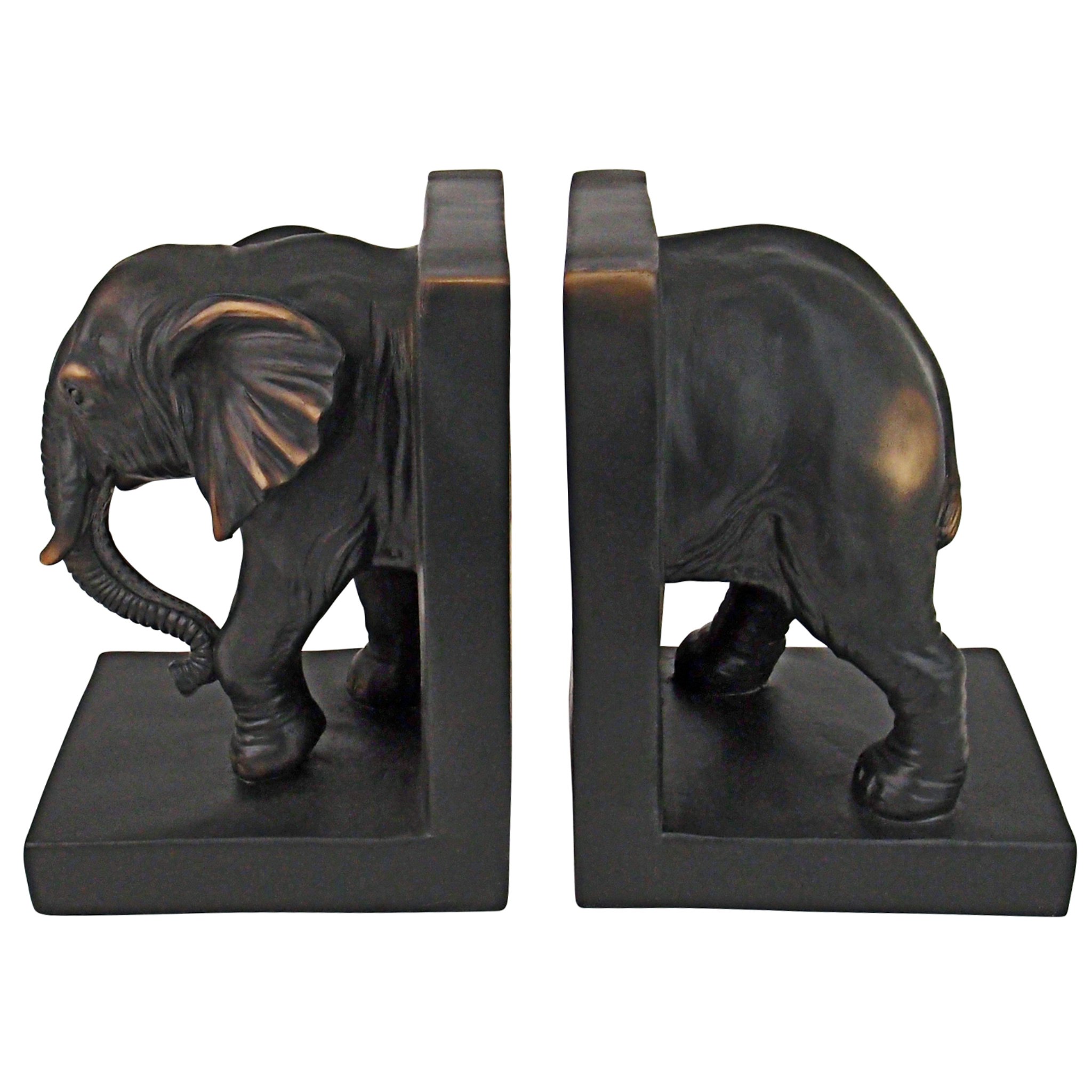 Toscano - Elephant Sculptural Bookend Pair in Designer Resin