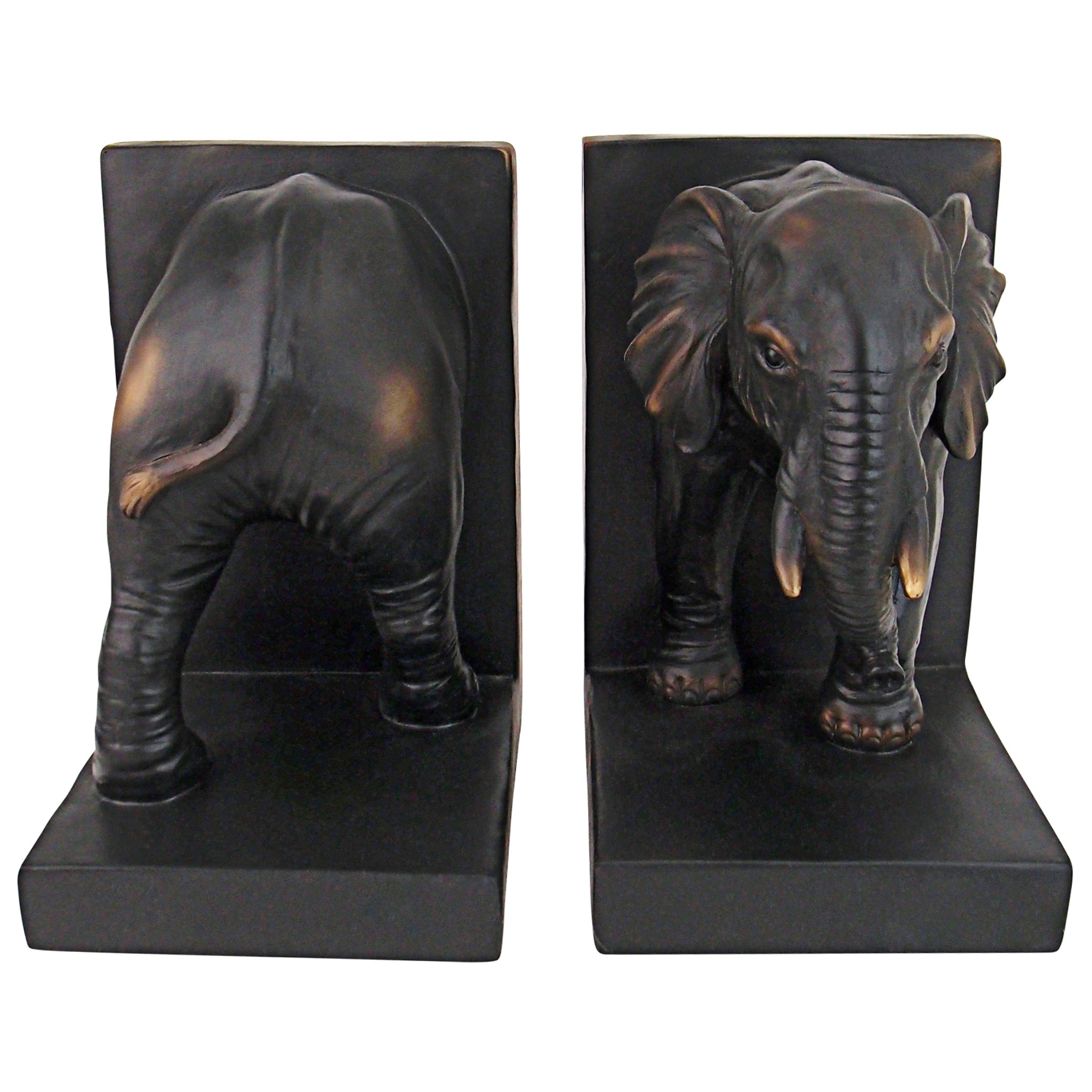 Toscano - Elephant Sculptural Bookend Pair in Designer Resin