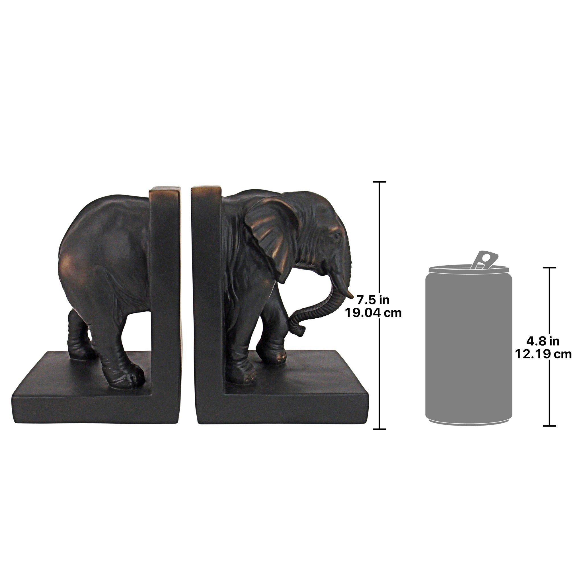 Toscano - Elephant Sculptural Bookend Pair in Designer Resin