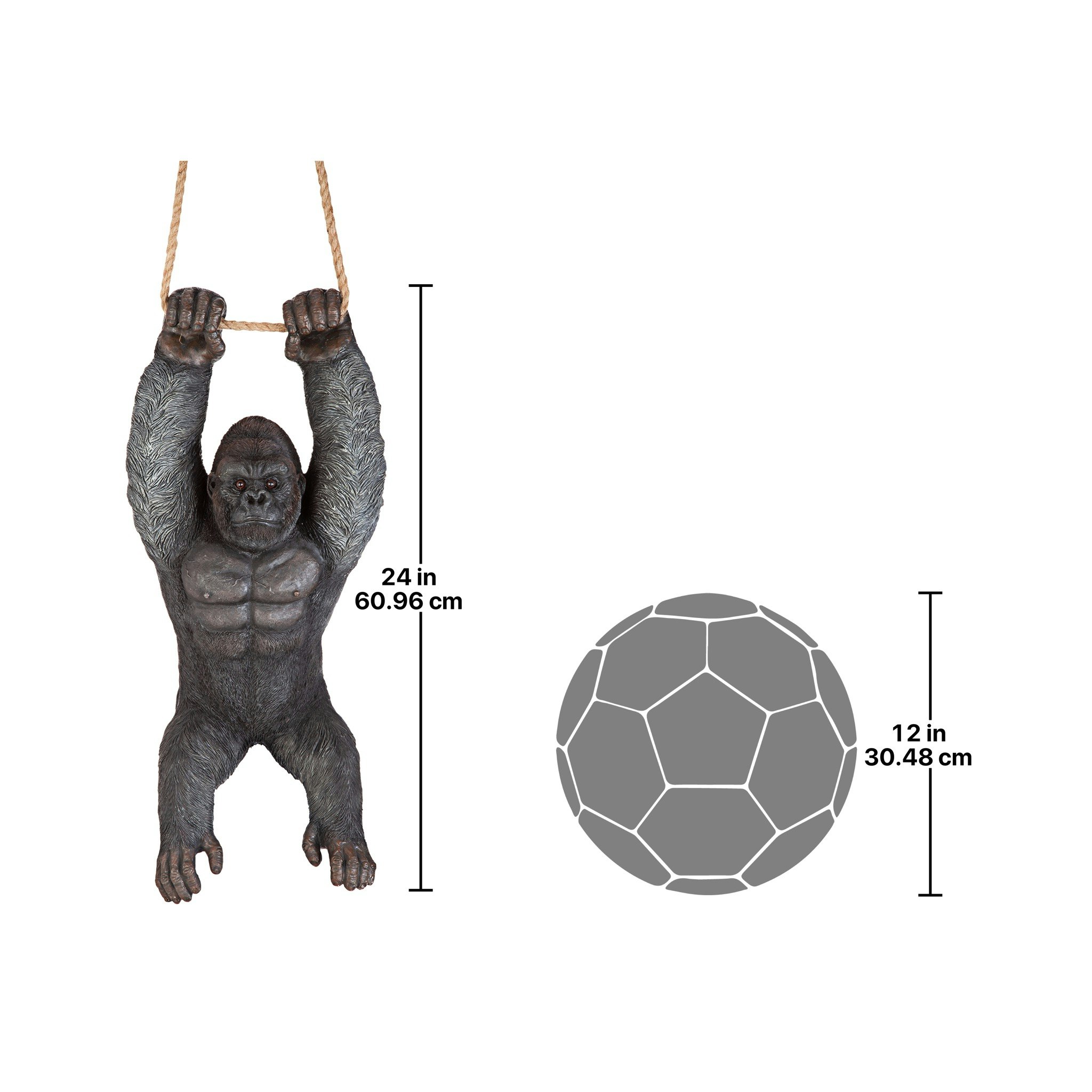 Toscano - Swinging Great Ape Jungle Monster Hanging Gorilla Sculpture