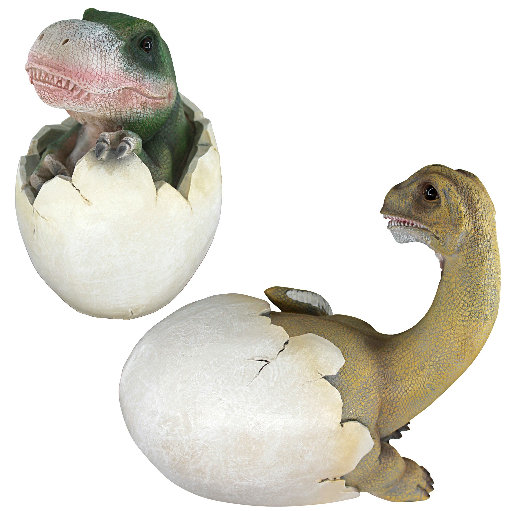 Toscano - Set of 2 Baby Dinosaur Egg Hatchling Statues