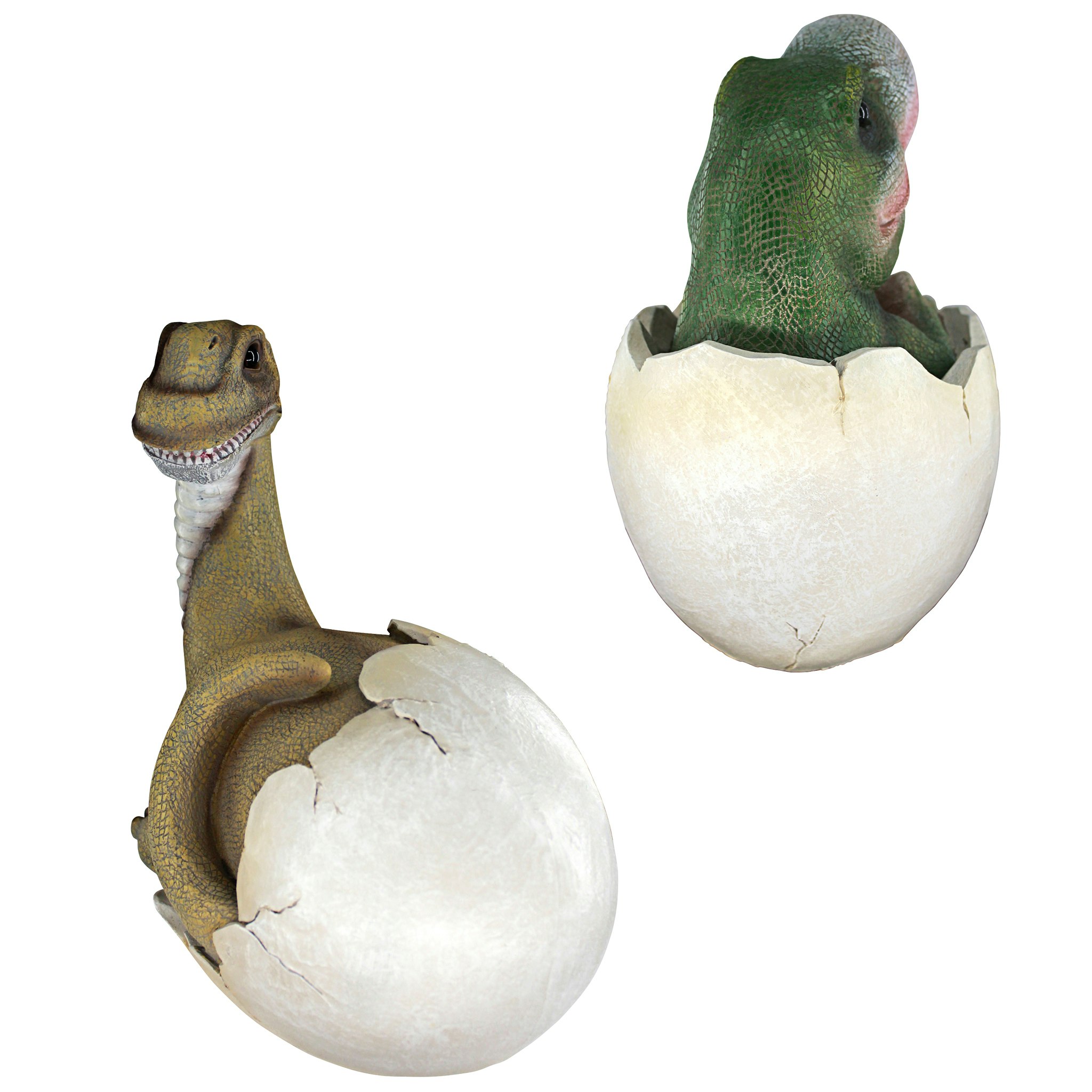 Toscano - Set of 2 Baby Dinosaur Egg Hatchling Statues
