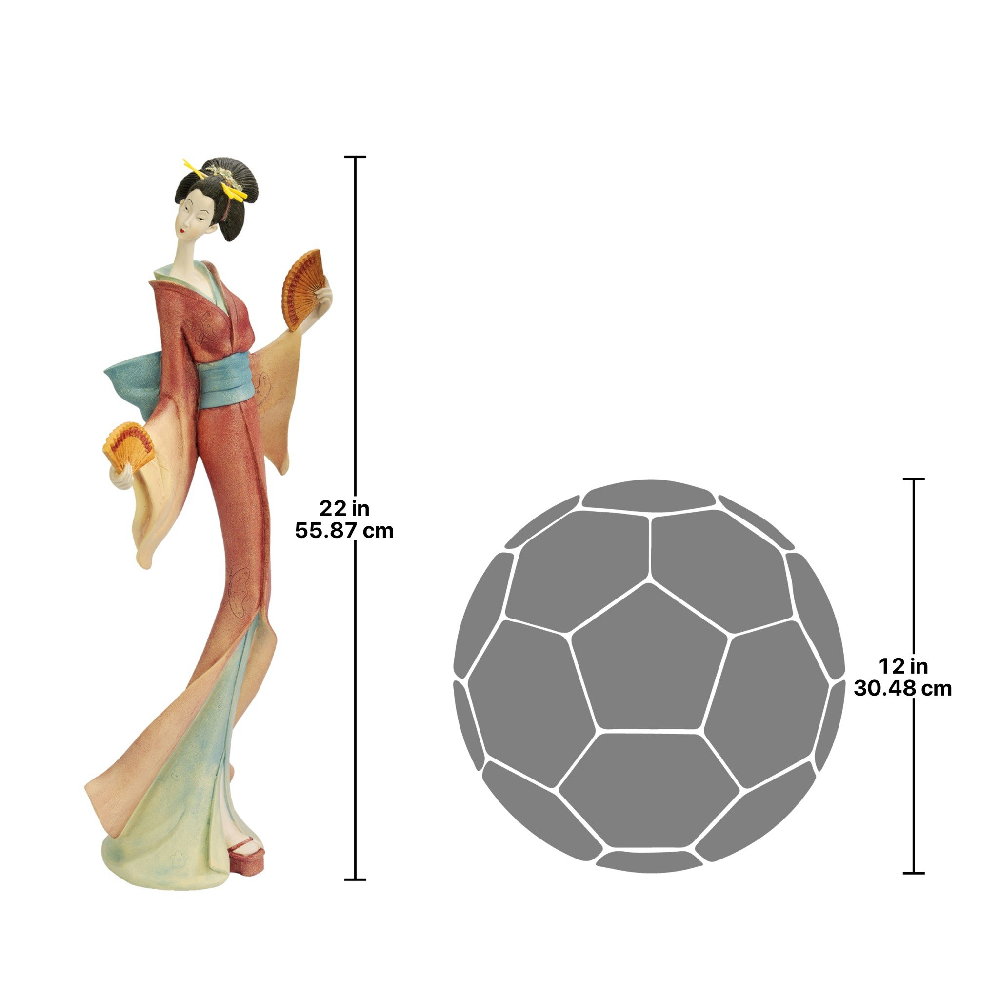 Toscano Japanese Maiko Geisha Fan Dancer Statues - Oyuki